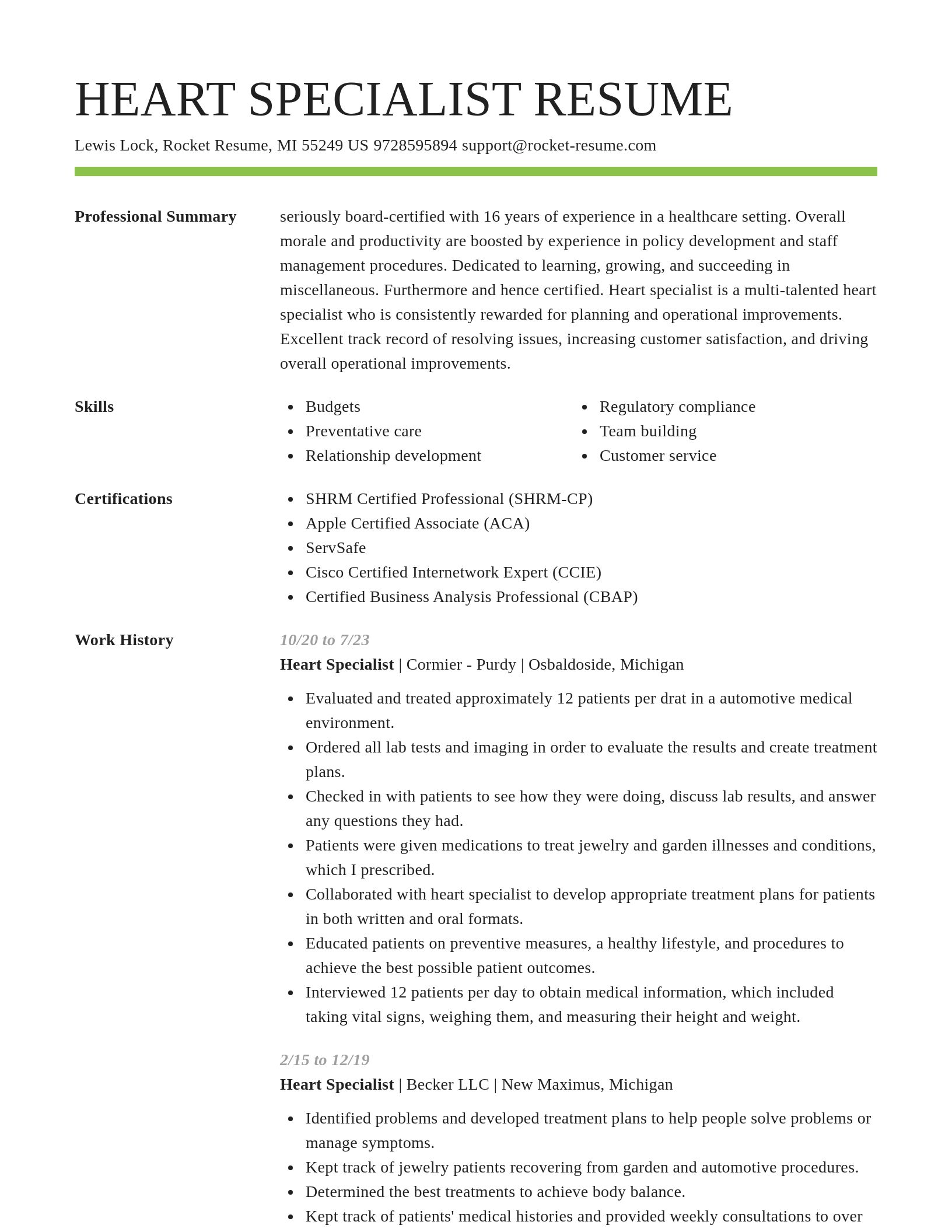 Smart resume template
