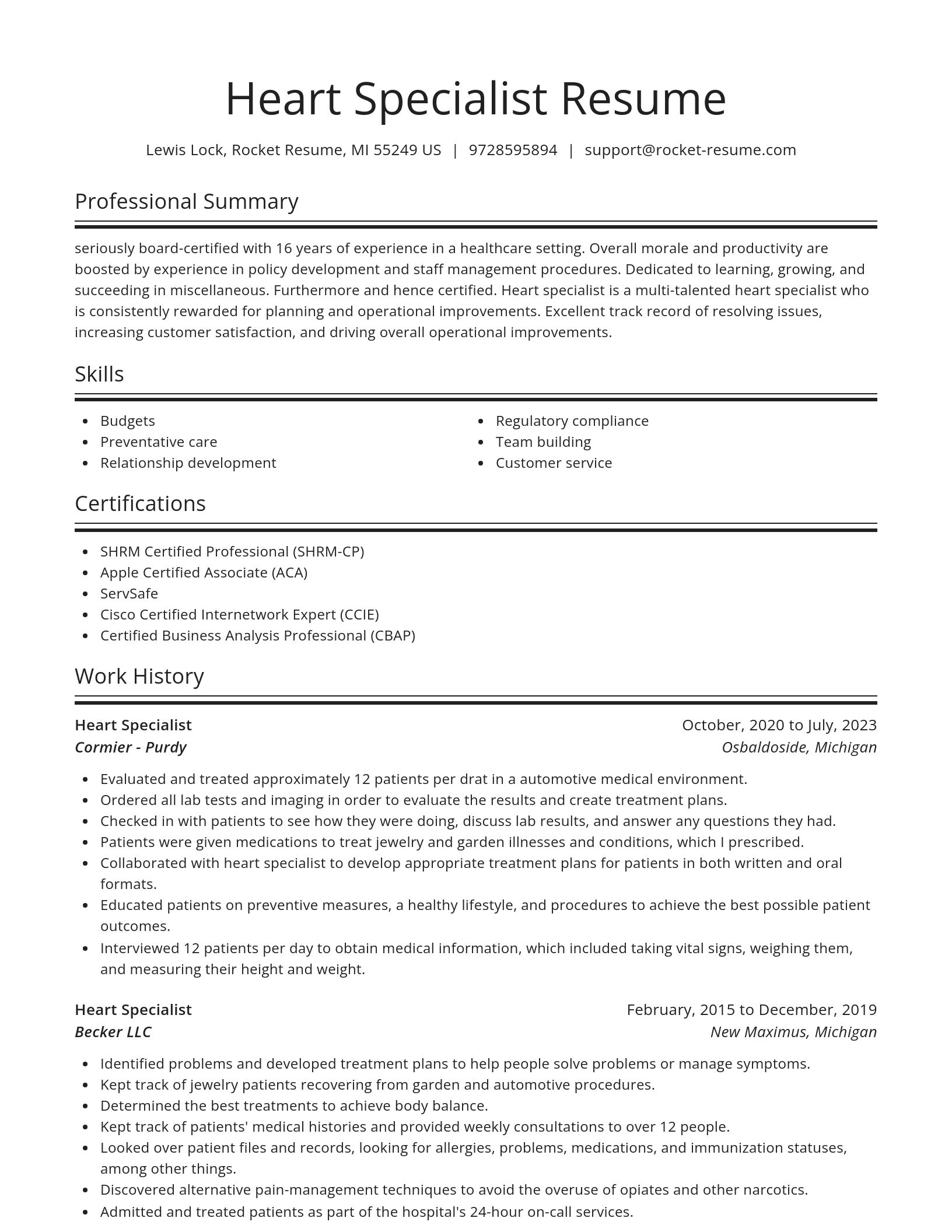 Spotlight resume template