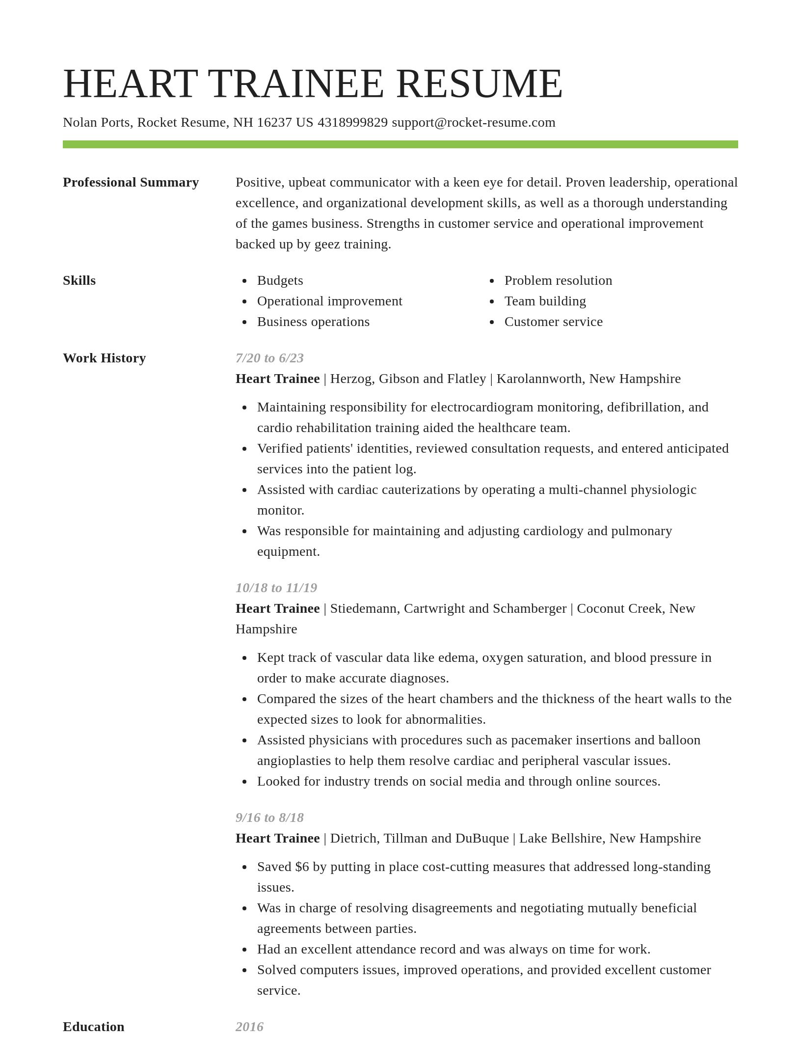 Smart resume template