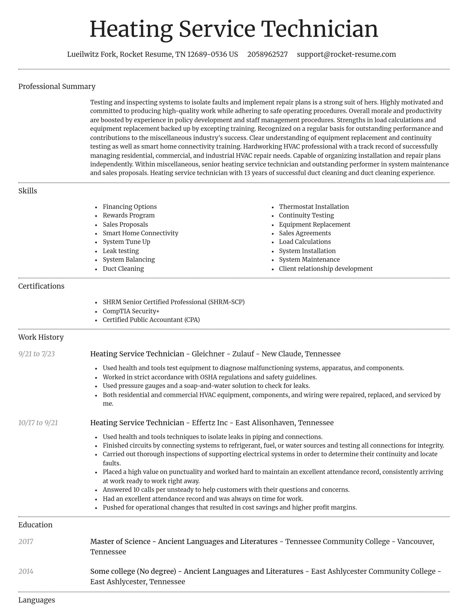 Dignified resume template