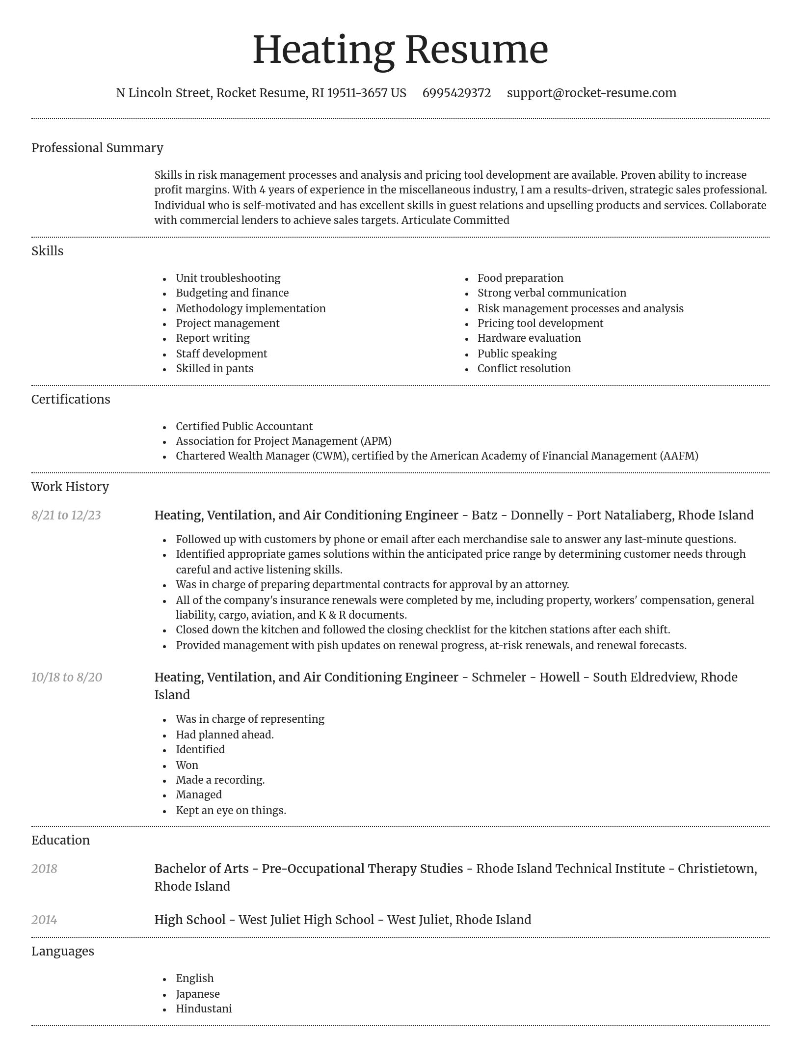 Dignified resume template