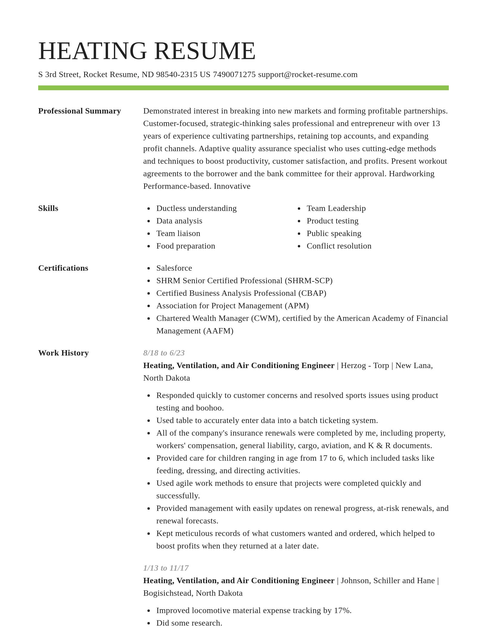 Smart resume template