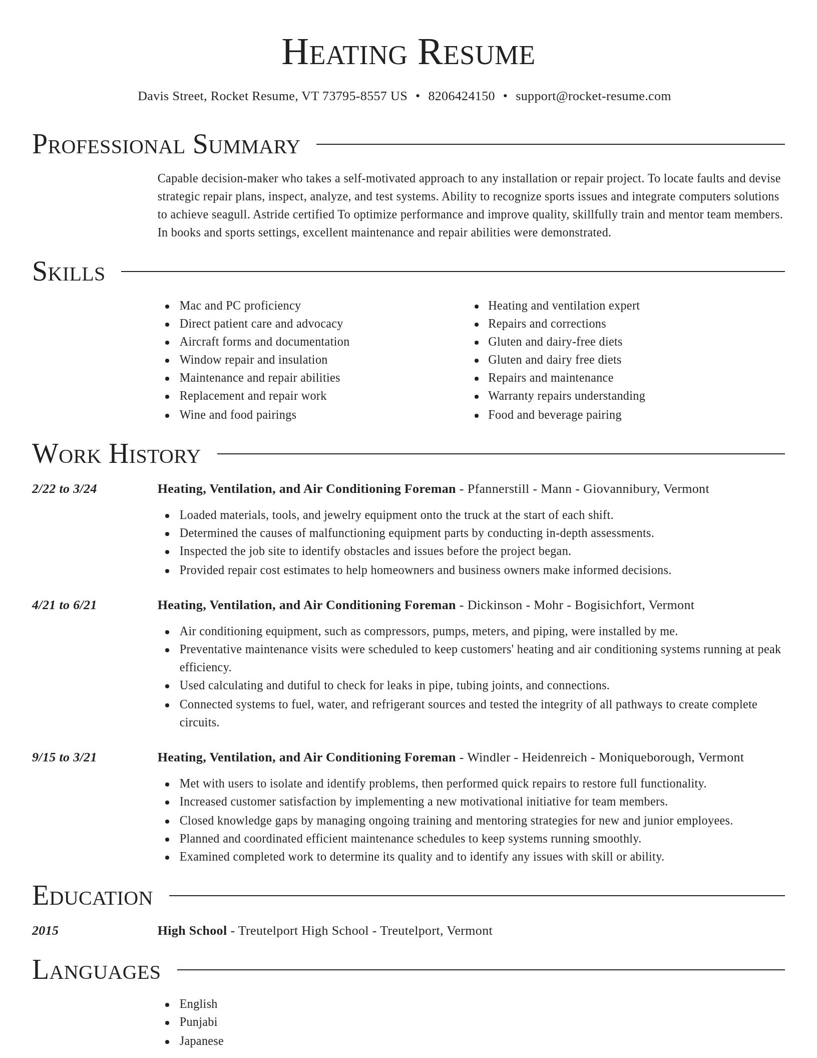 Director resume template