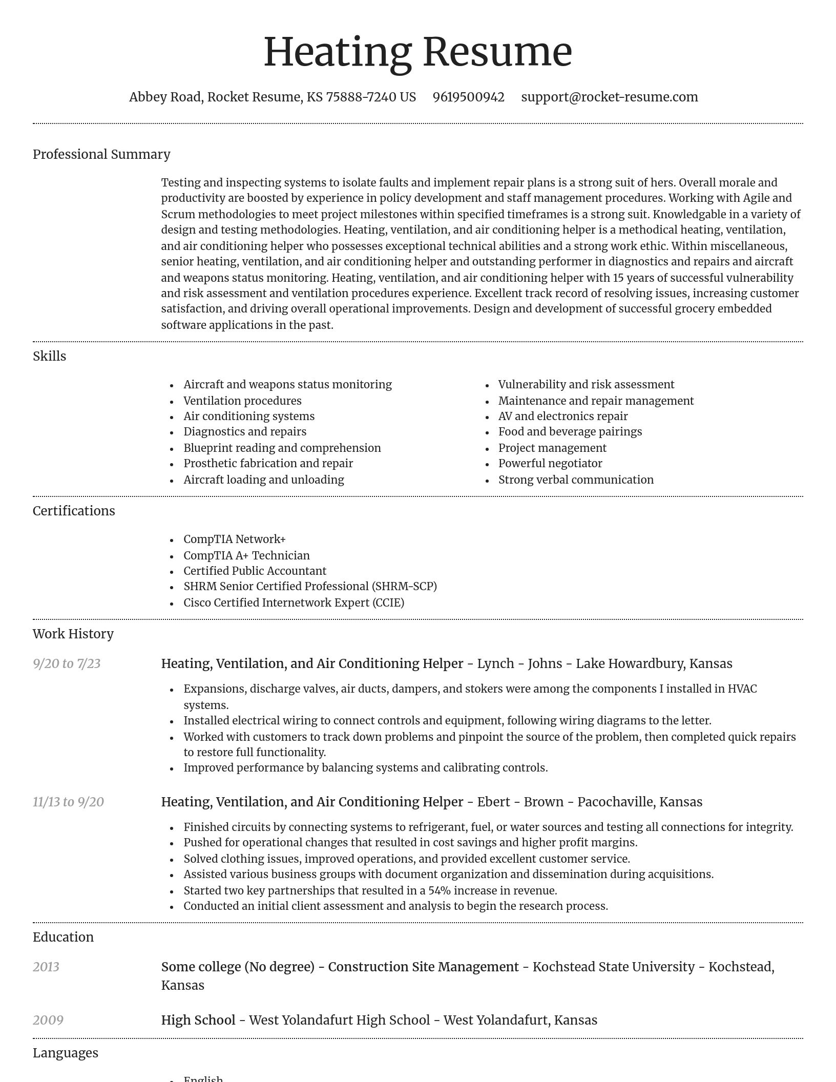Dignified resume template