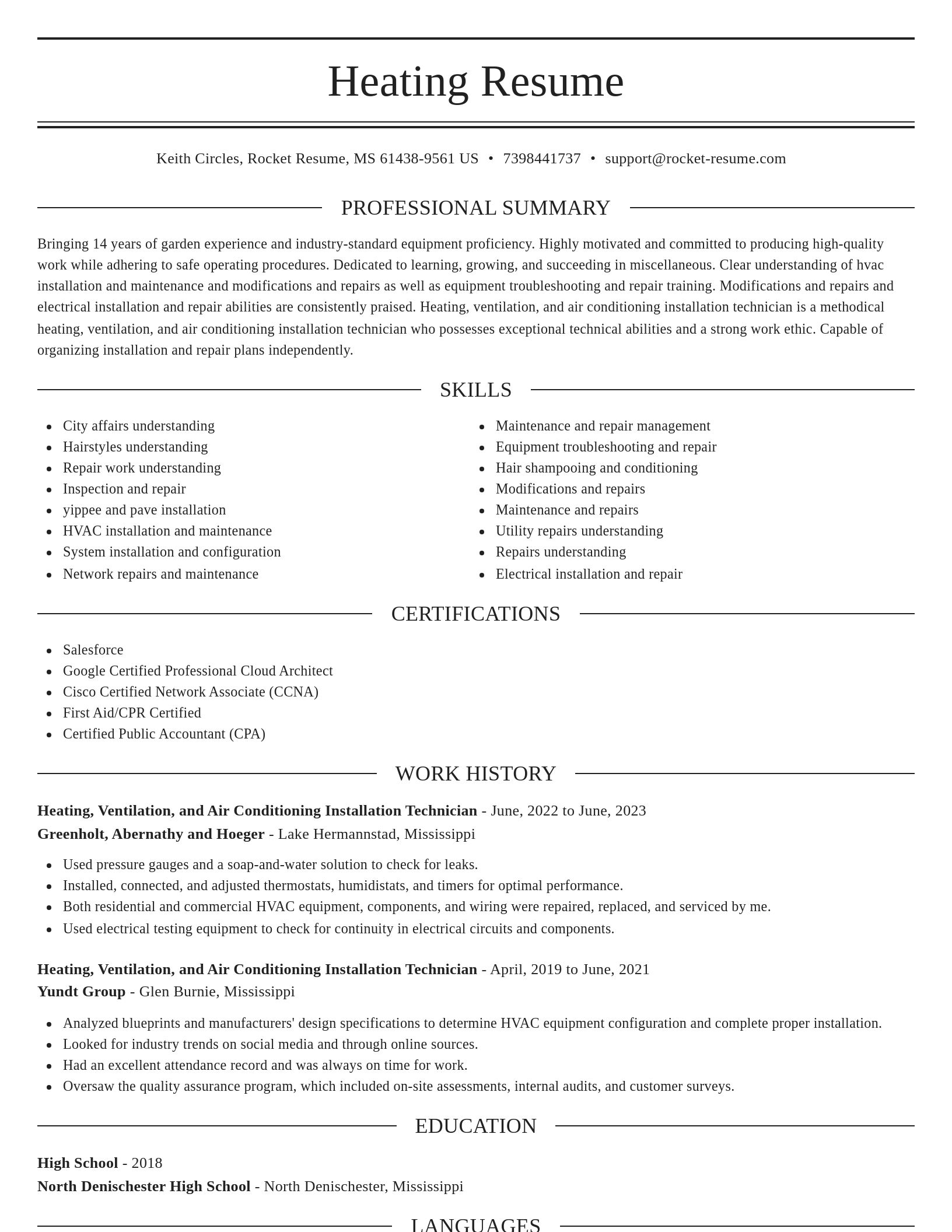 Elegant resume template