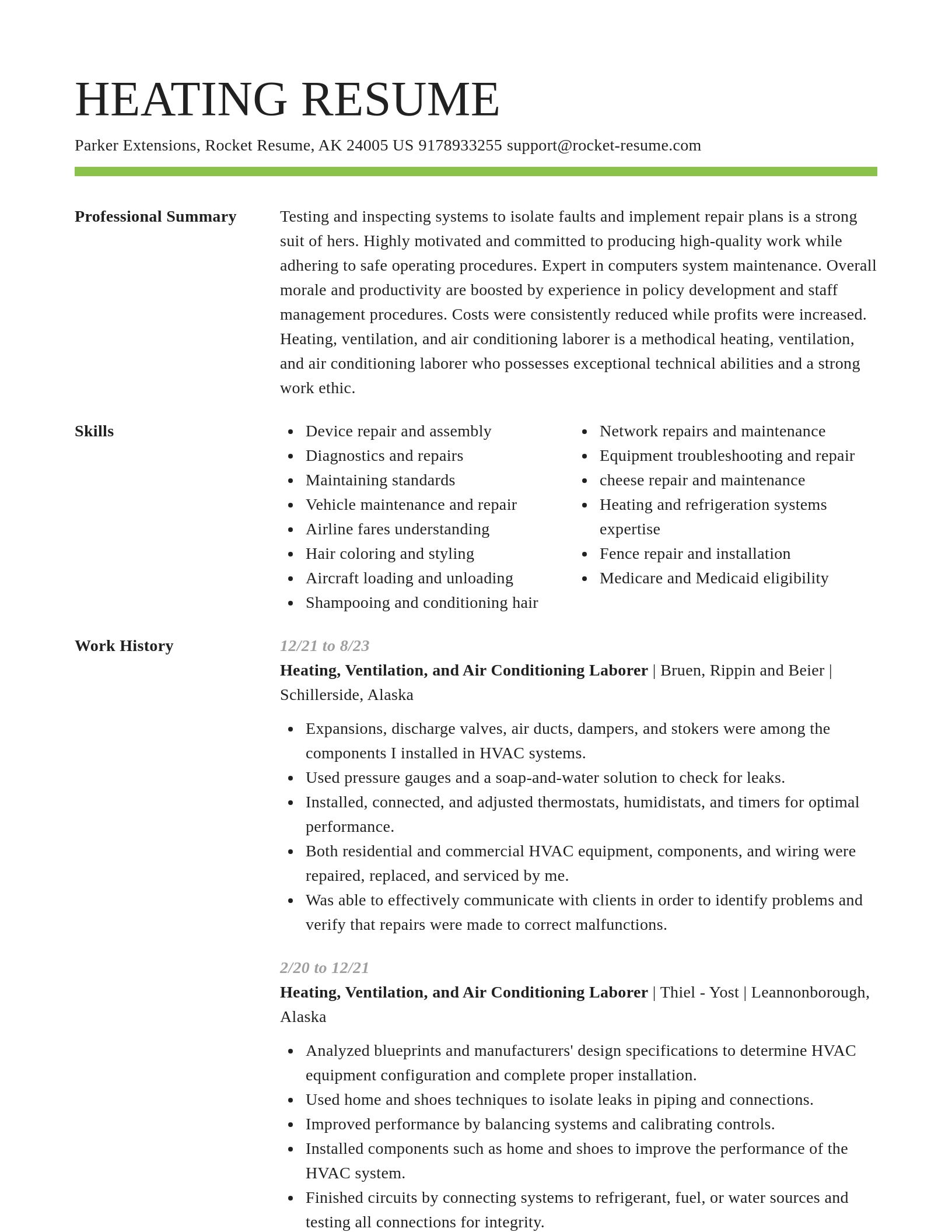 Smart resume template