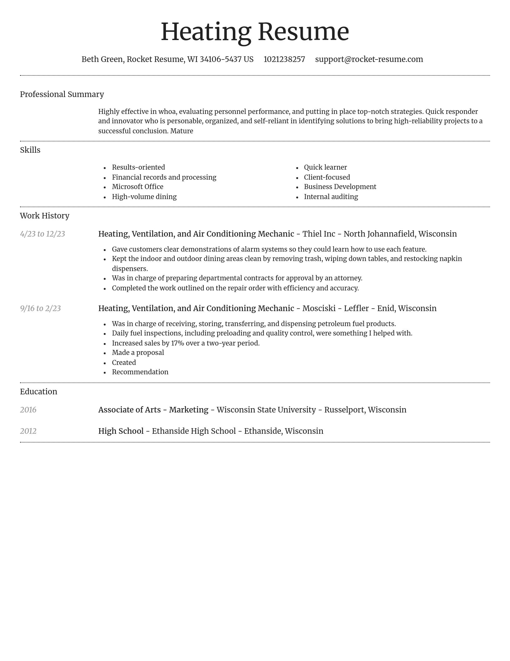 Dignified resume template