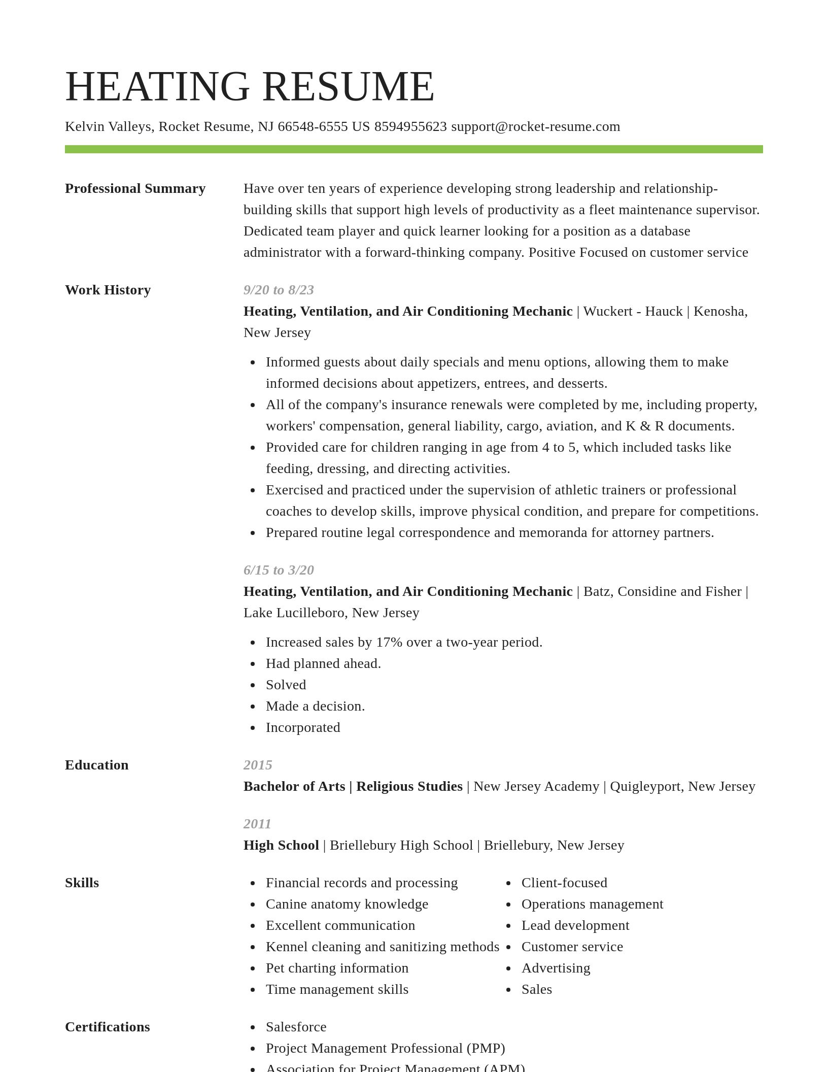 Smart resume template