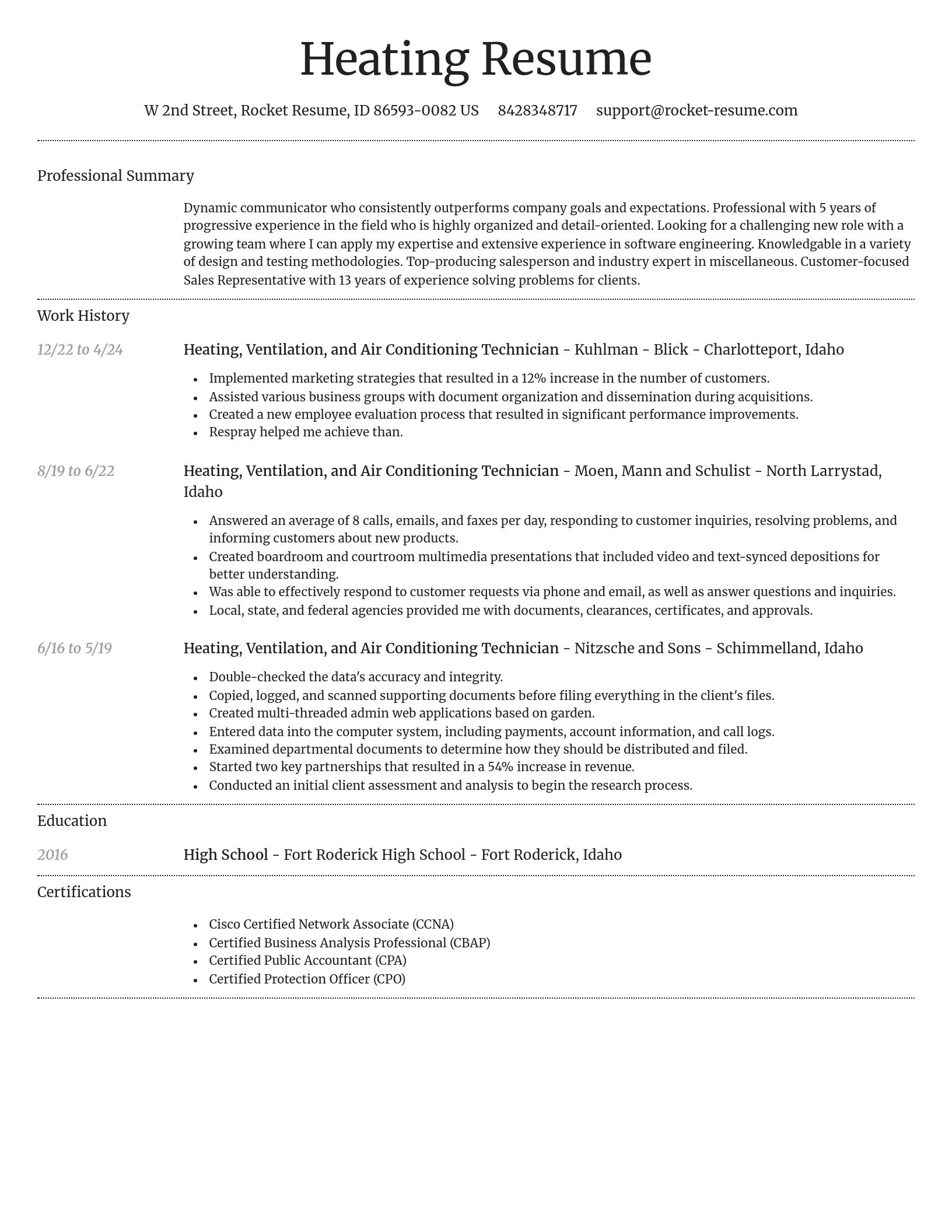 Dignified resume template