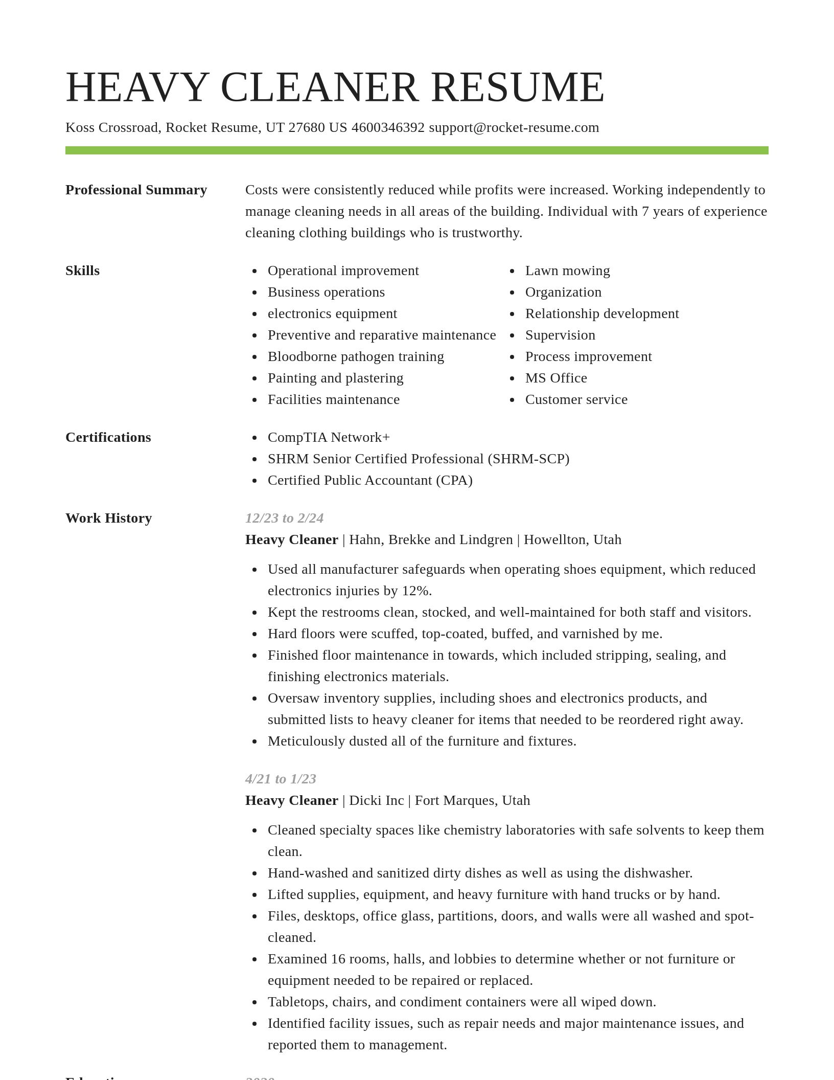 Smart resume template