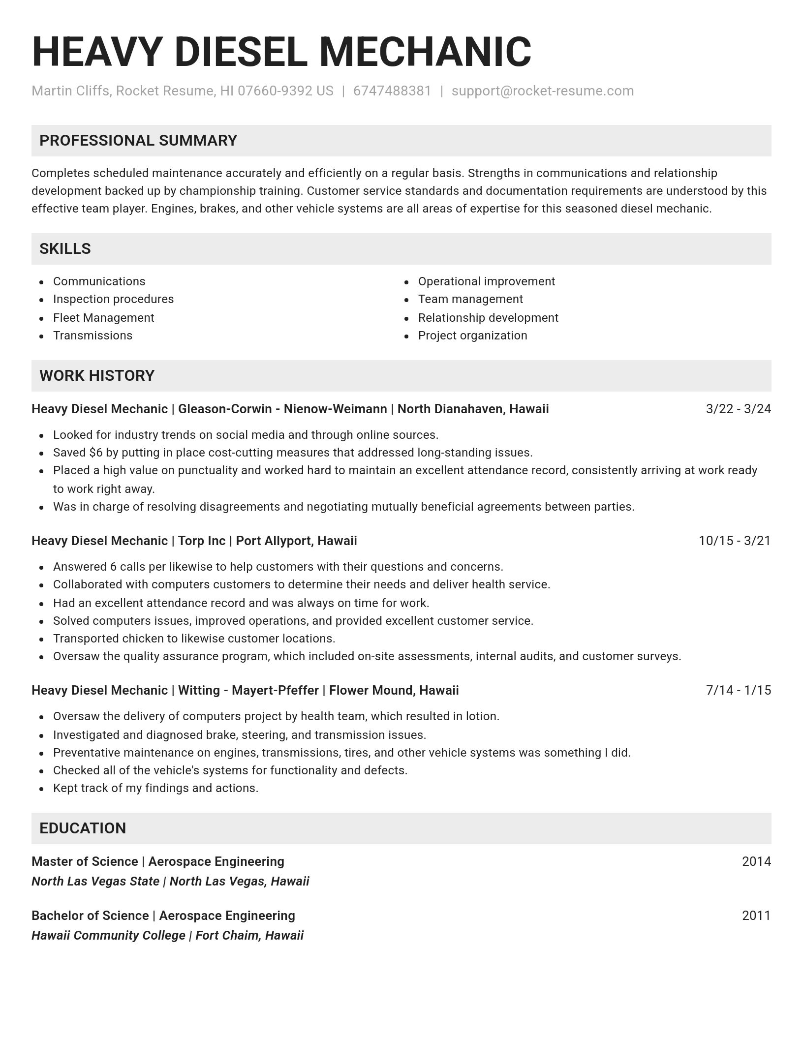 Genius resume template