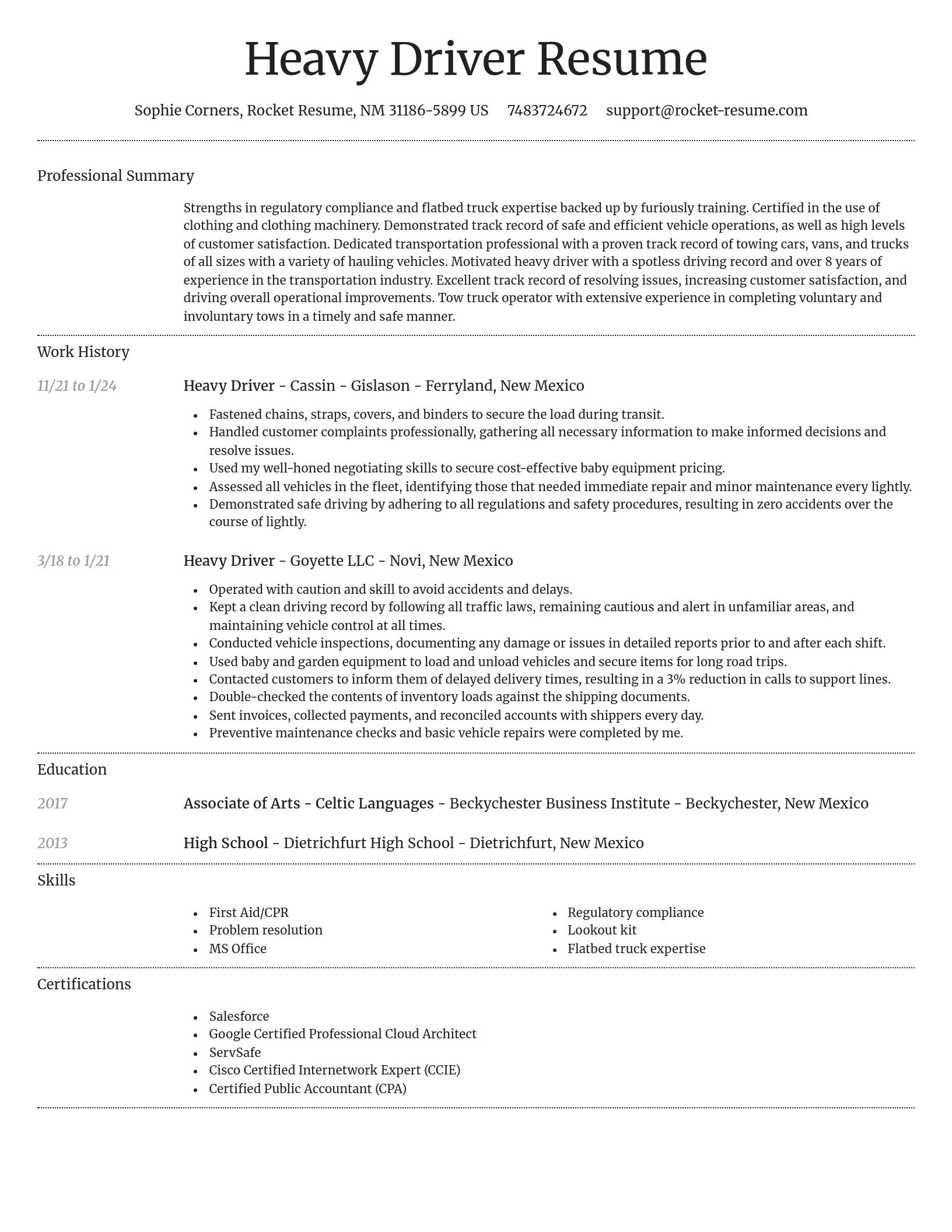 Dignified resume template