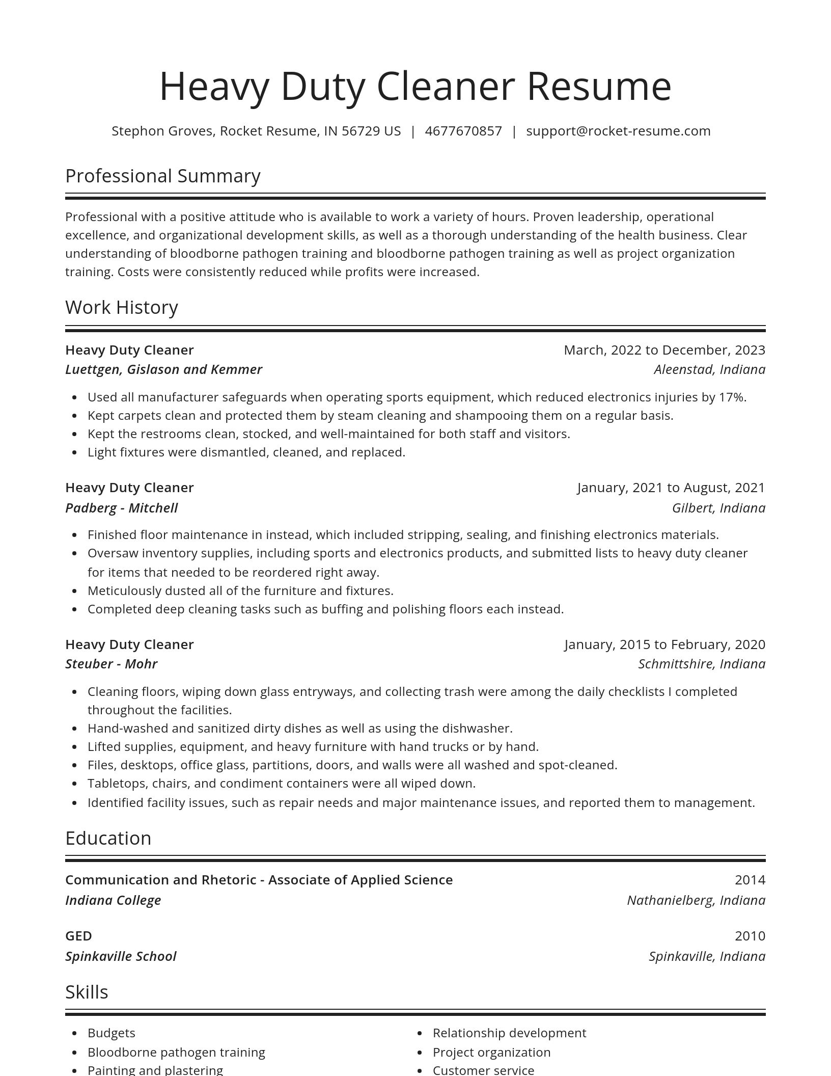Spotlight resume template