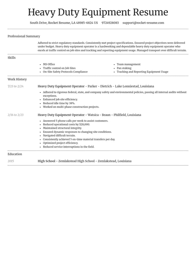 Dignified resume template