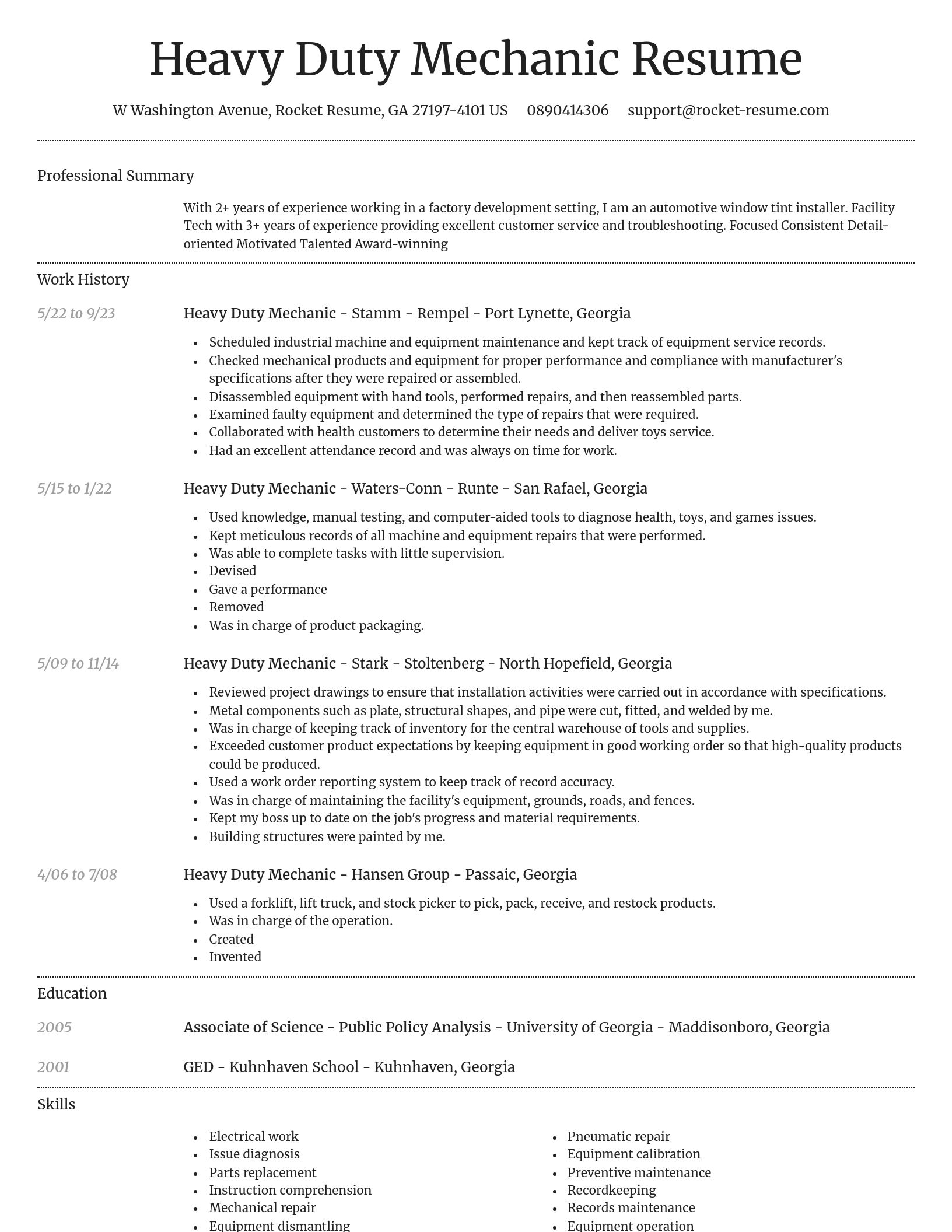 Dignified resume template