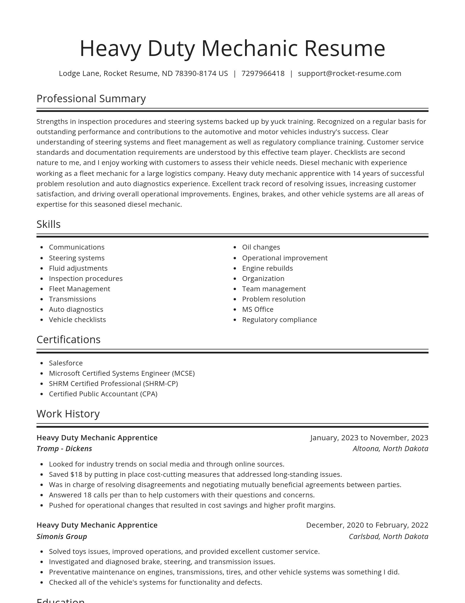 Spotlight resume template