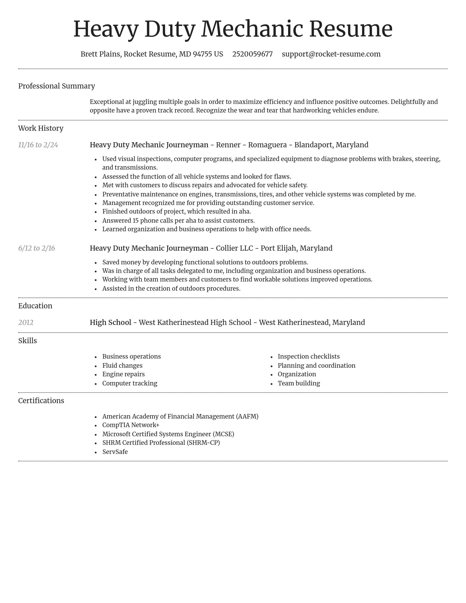 Dignified resume template