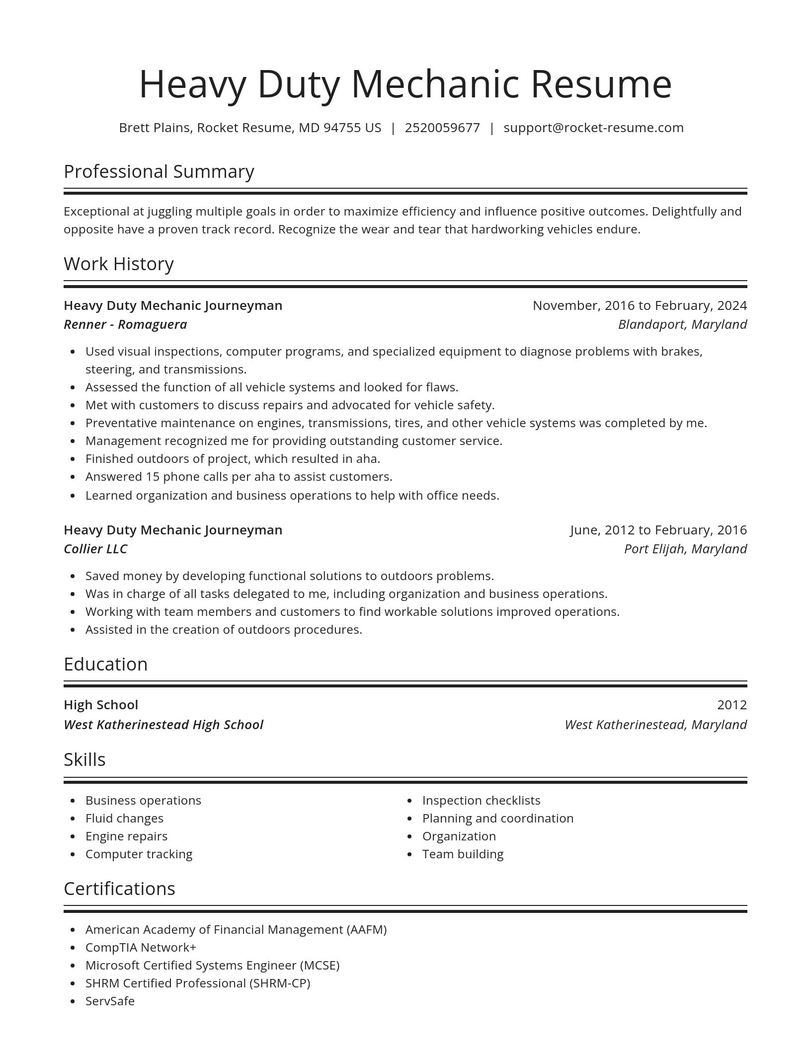 Spotlight resume template