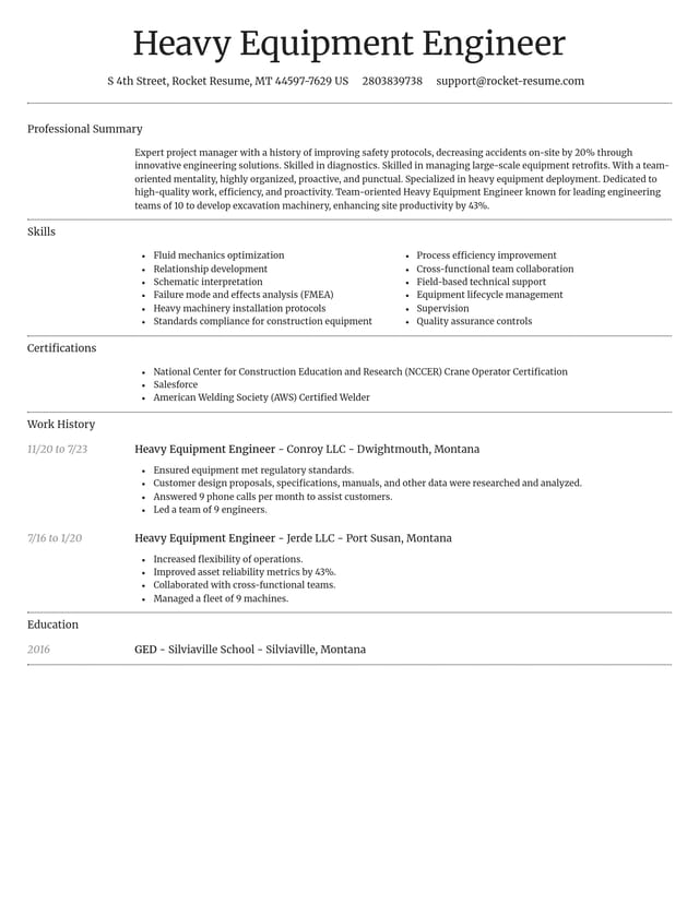 Dignified resume template