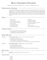 Heavy Equipment Engineer resume template
