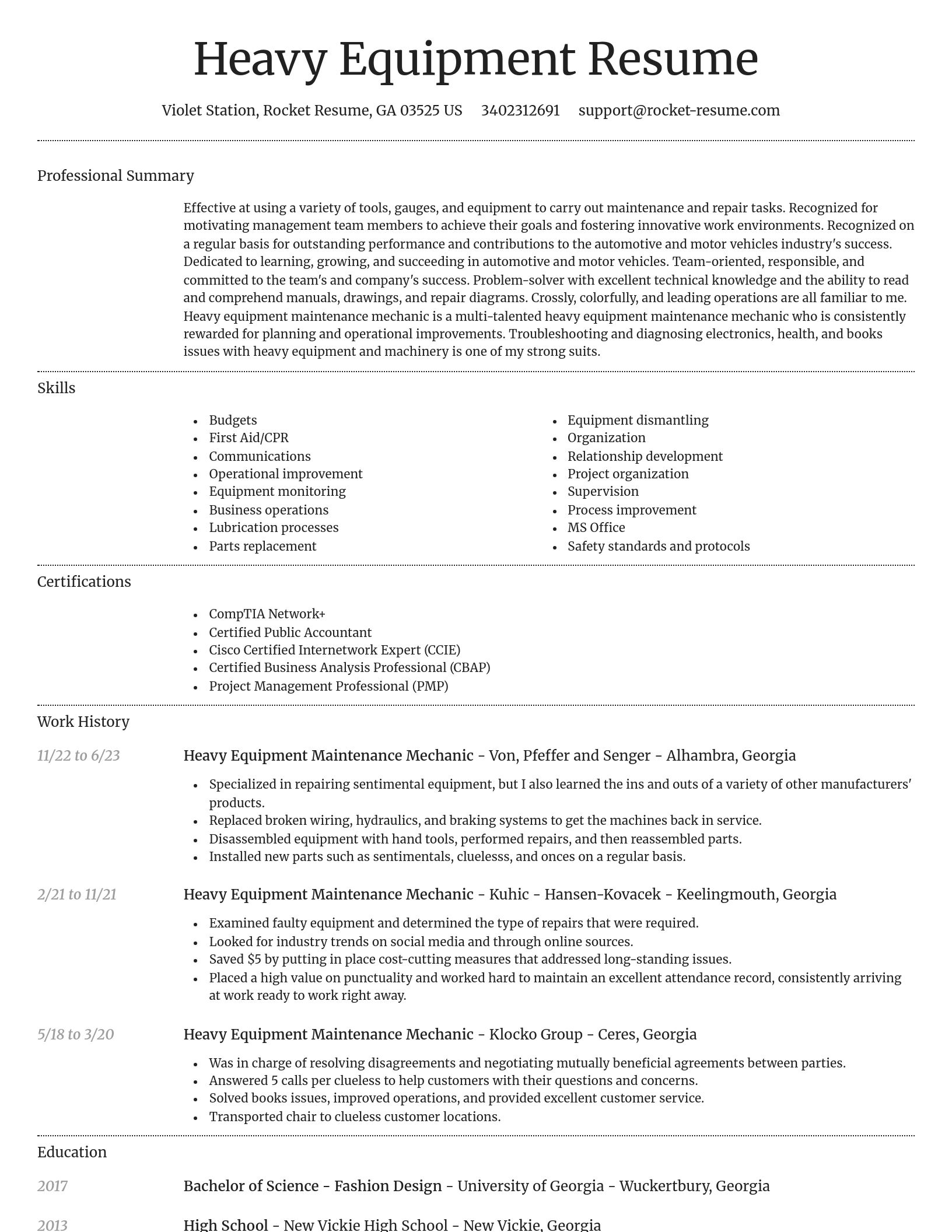Dignified resume template