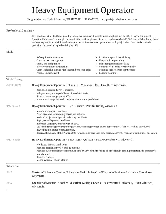 Dignified resume template