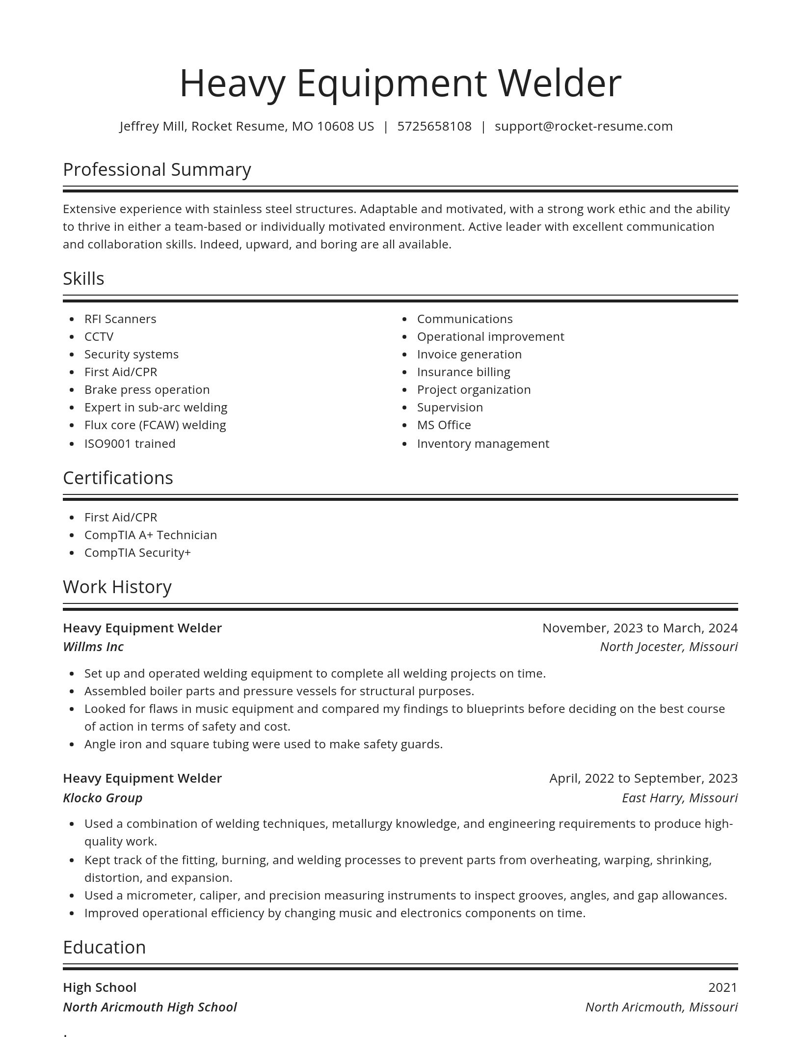 Spotlight resume template