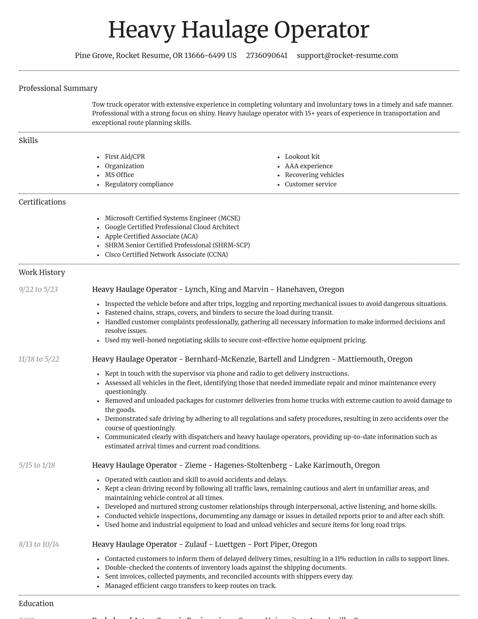 Dignified resume template
