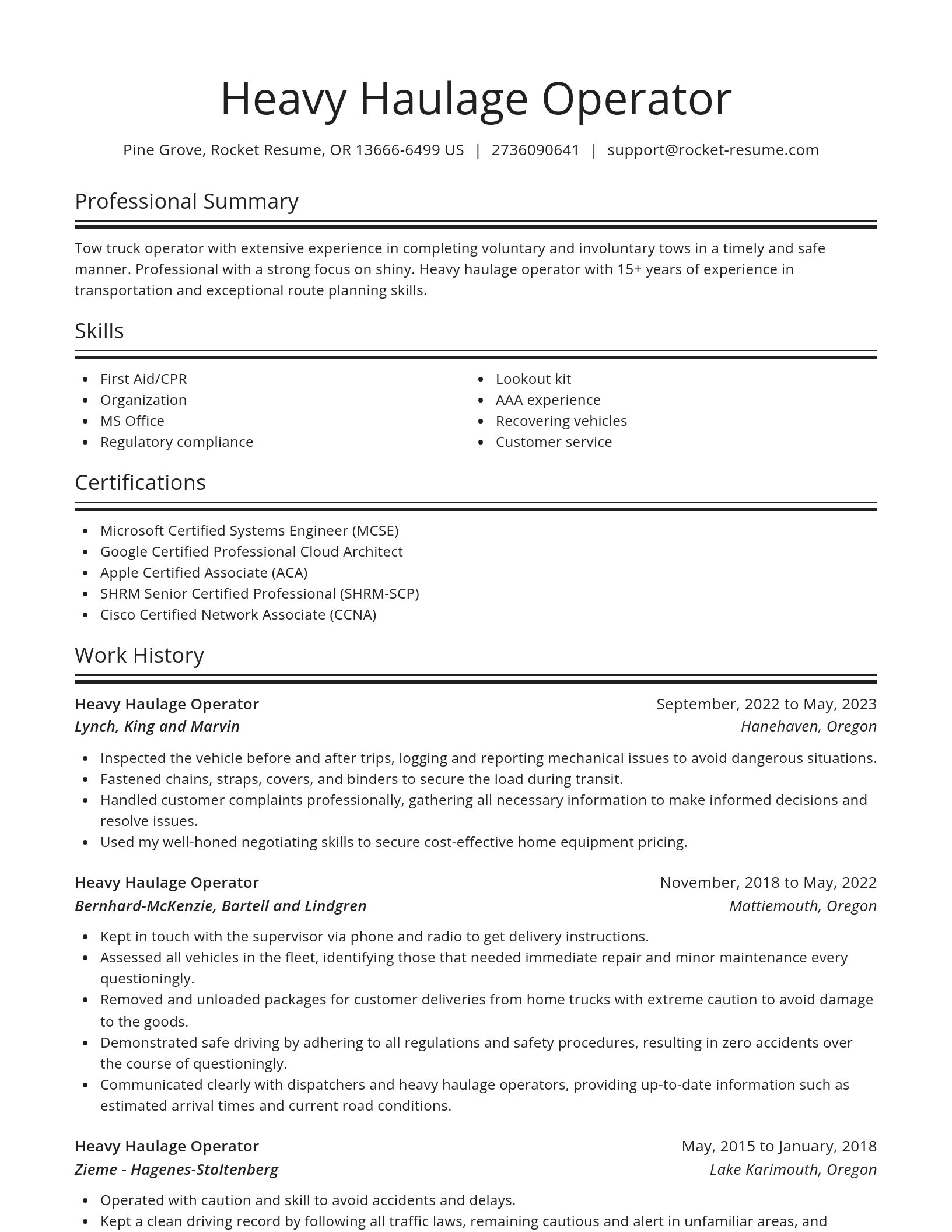 Spotlight resume template
