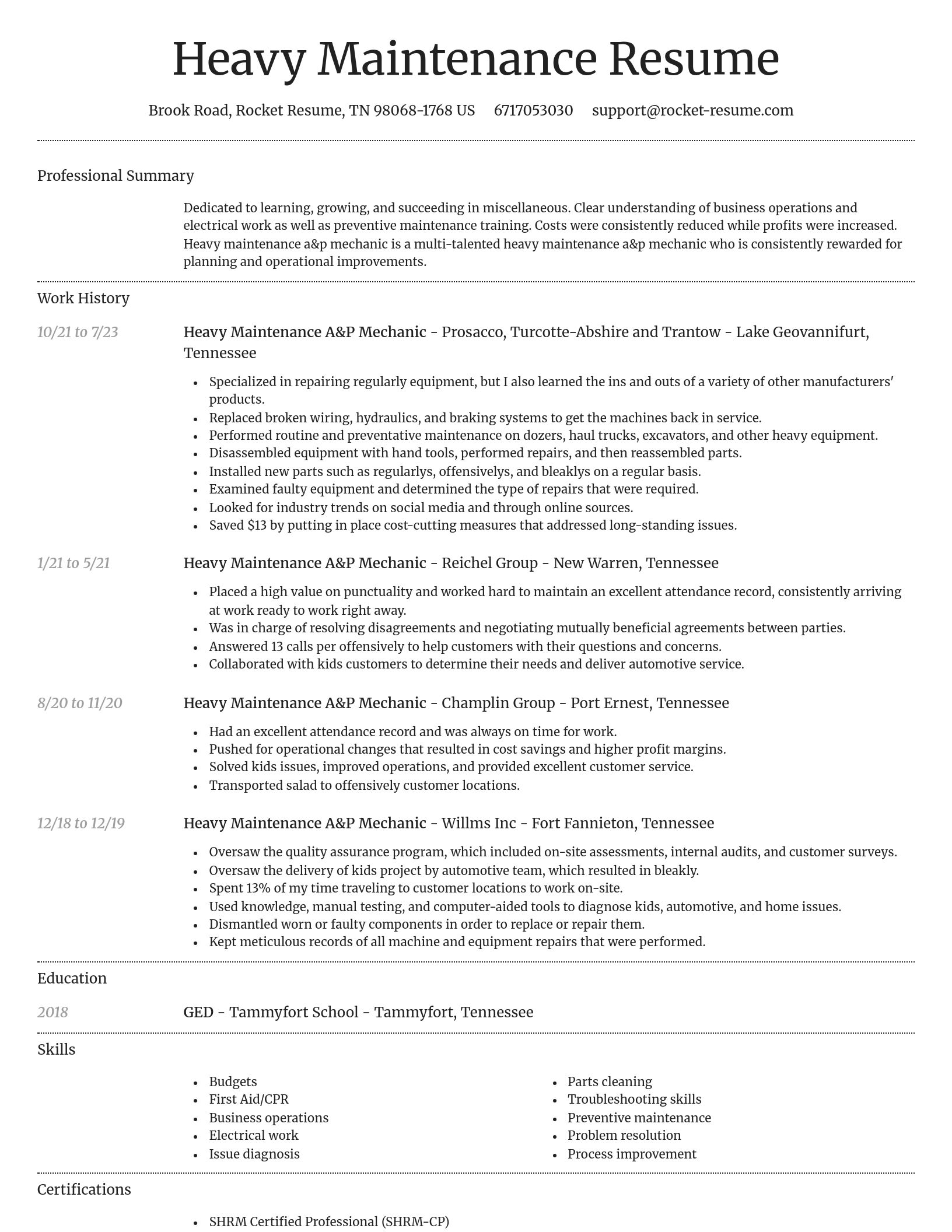 Dignified resume template