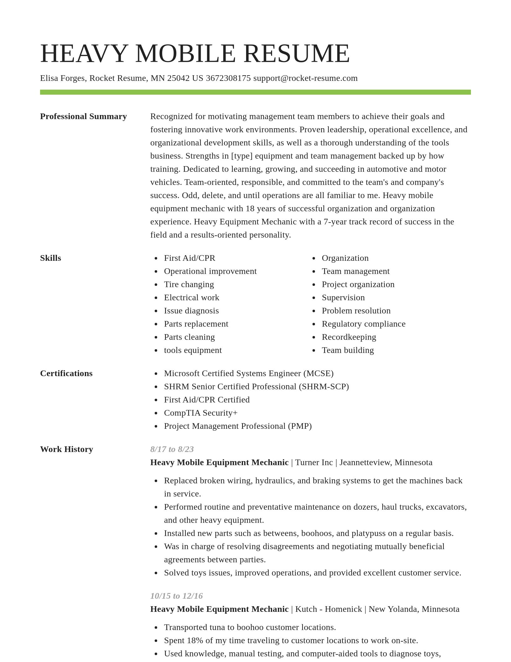Smart resume template