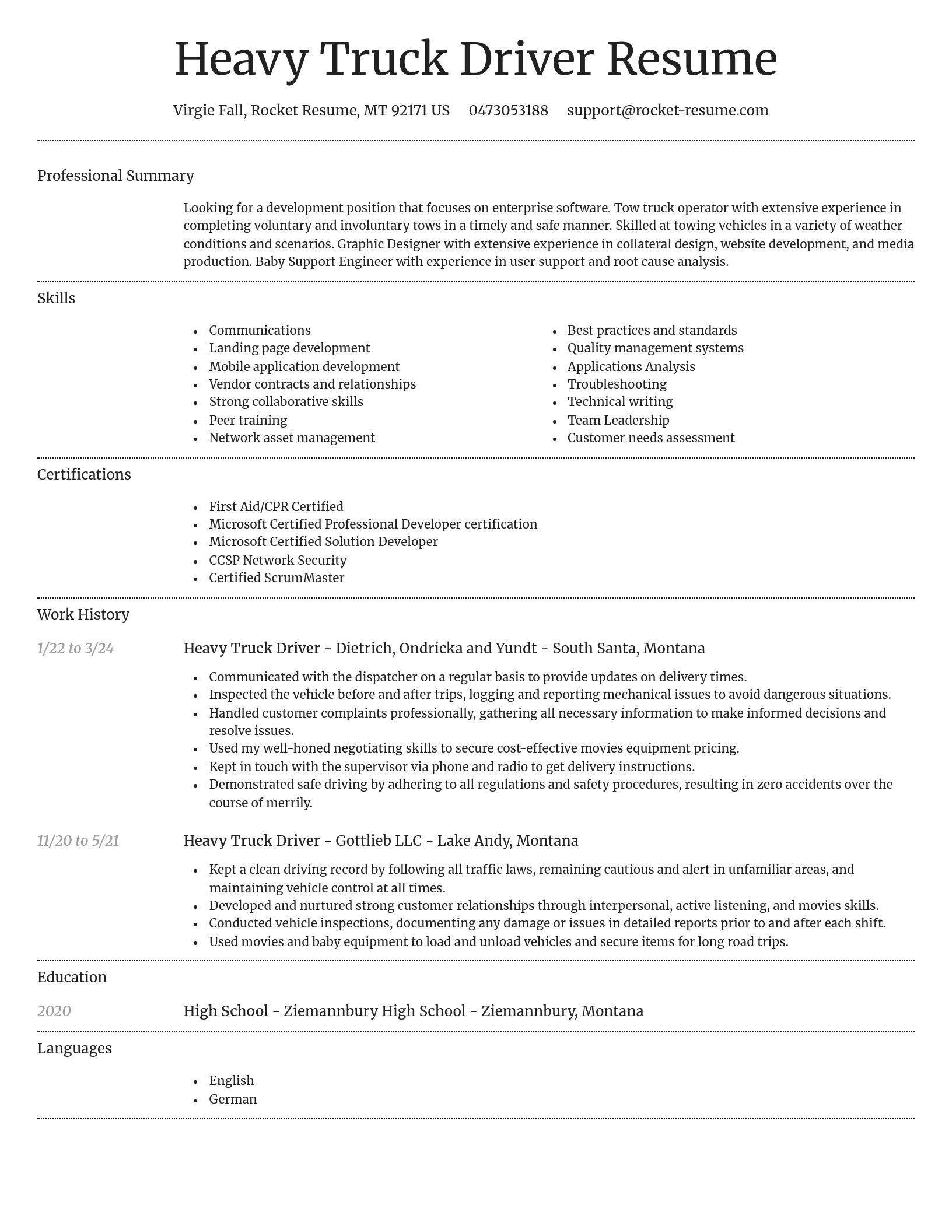 Dignified resume template
