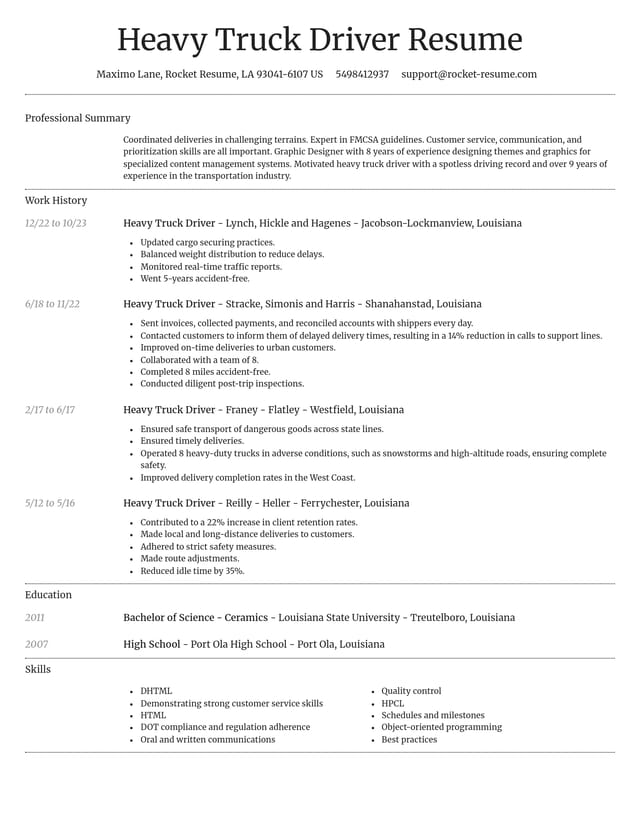 Dignified resume template