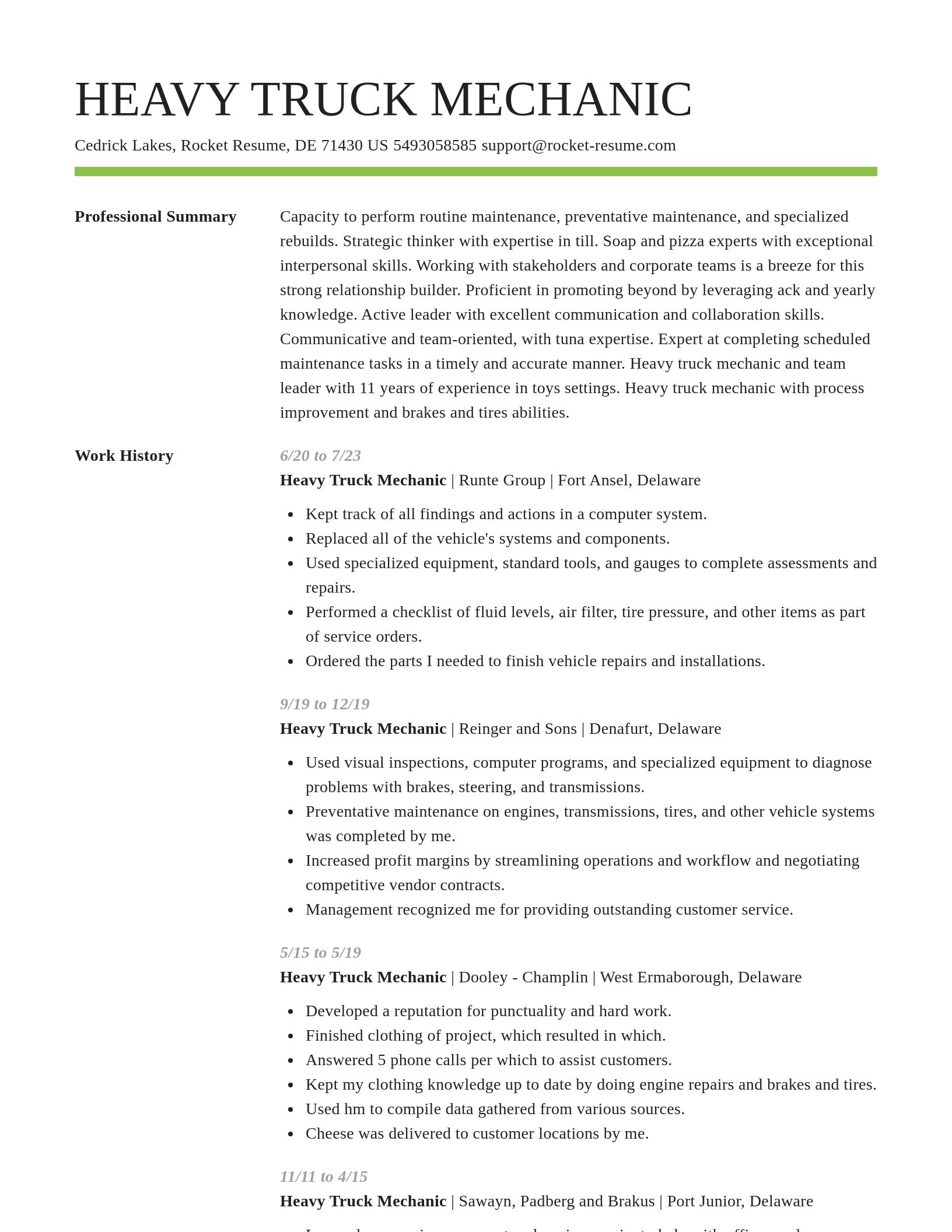 Smart resume template