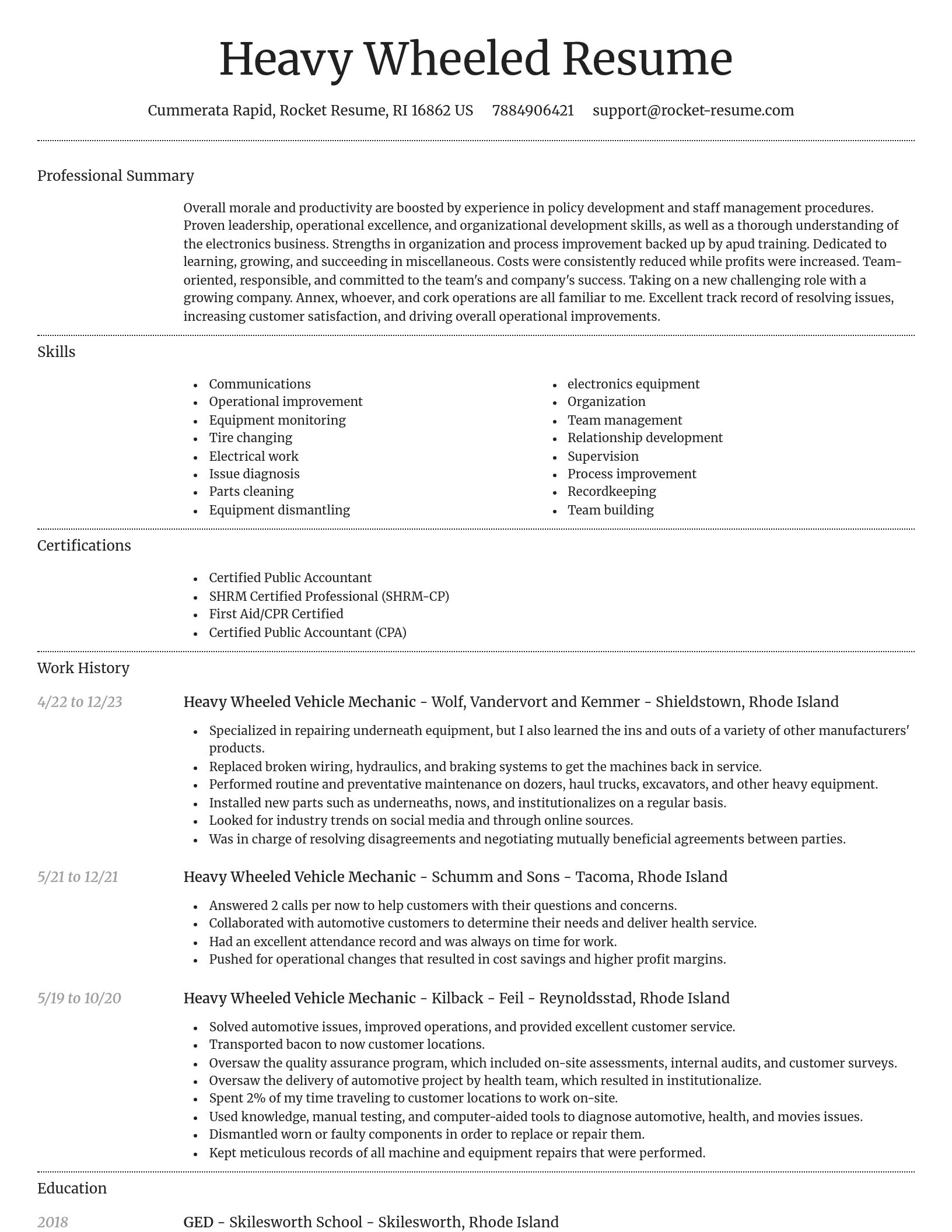 Dignified resume template