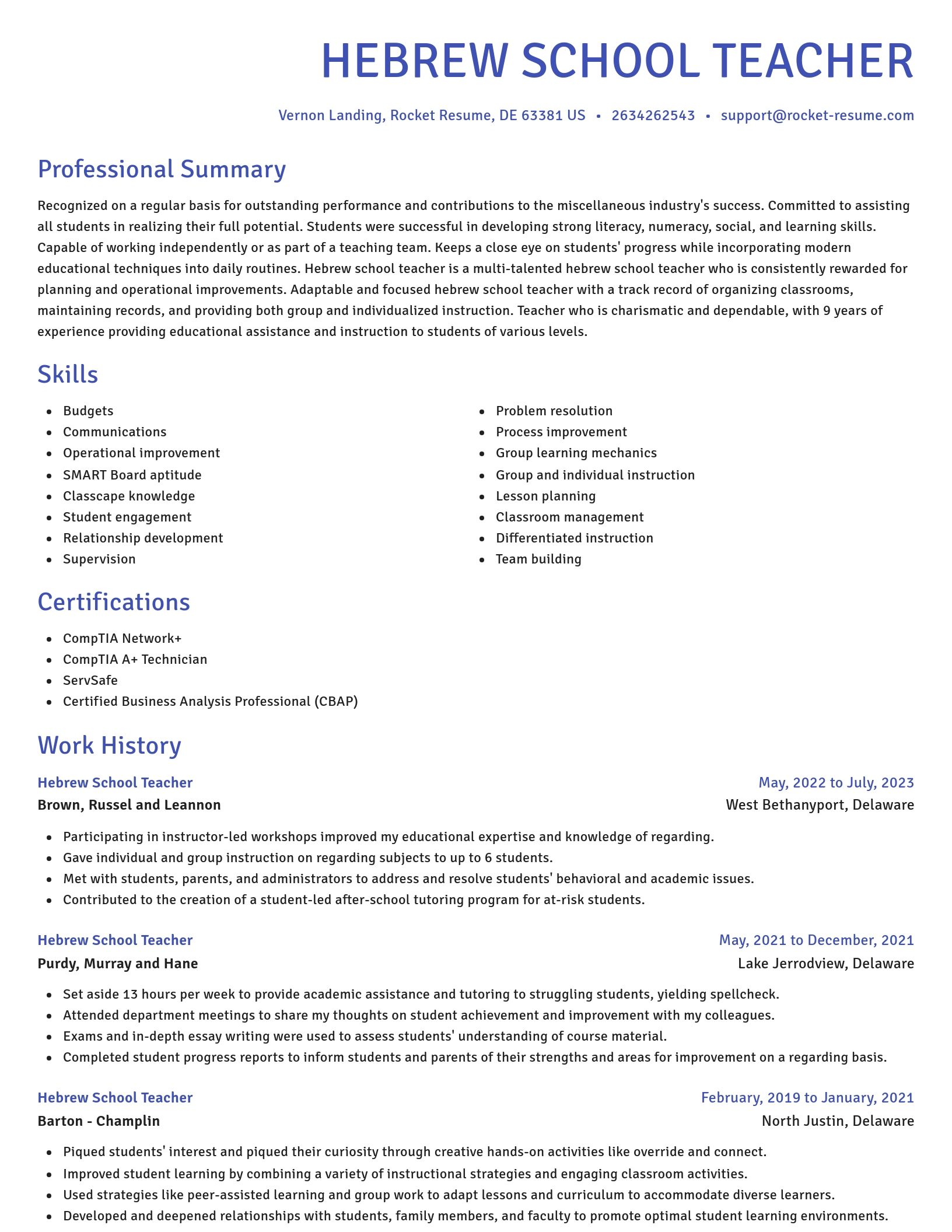 Novel resume template
