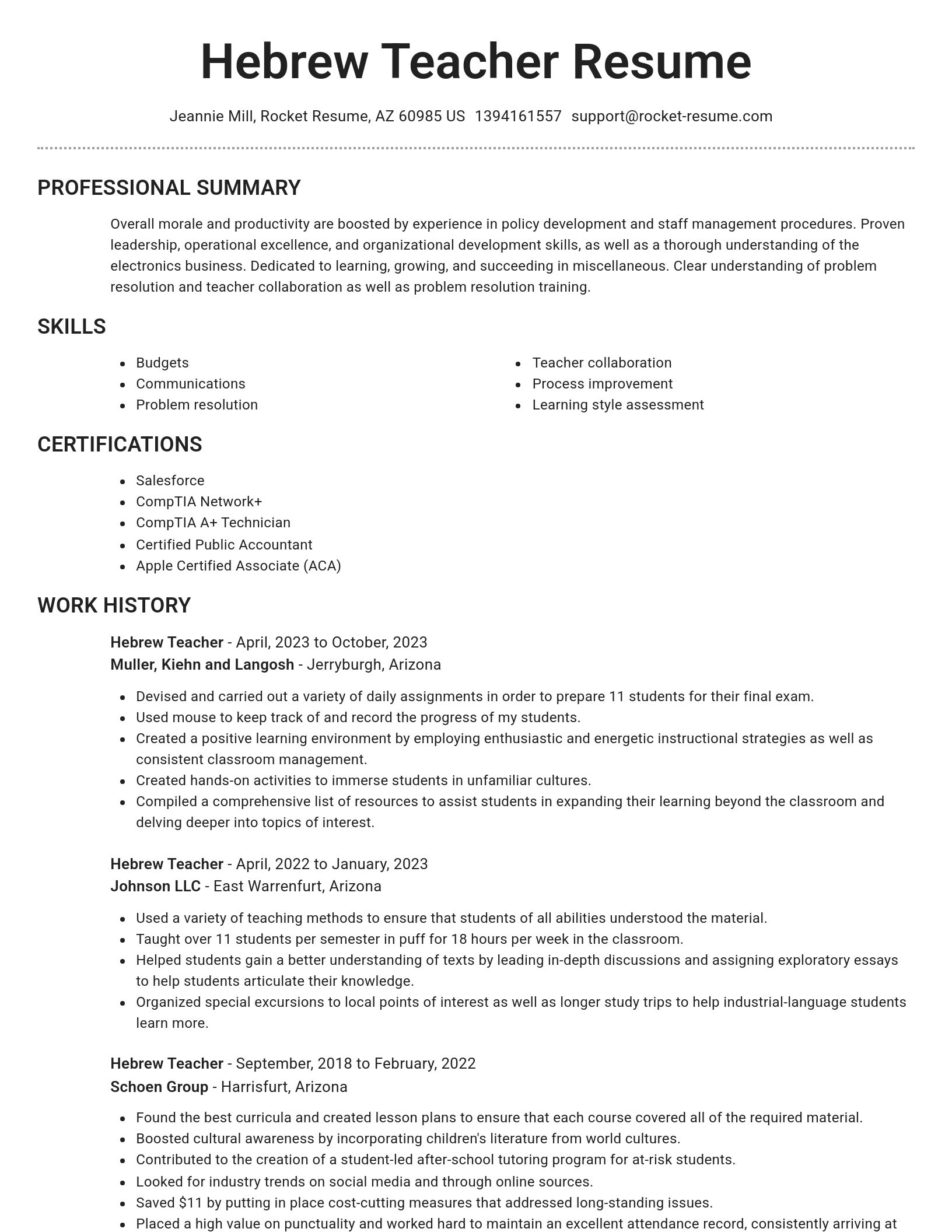 Brilliant resume template
