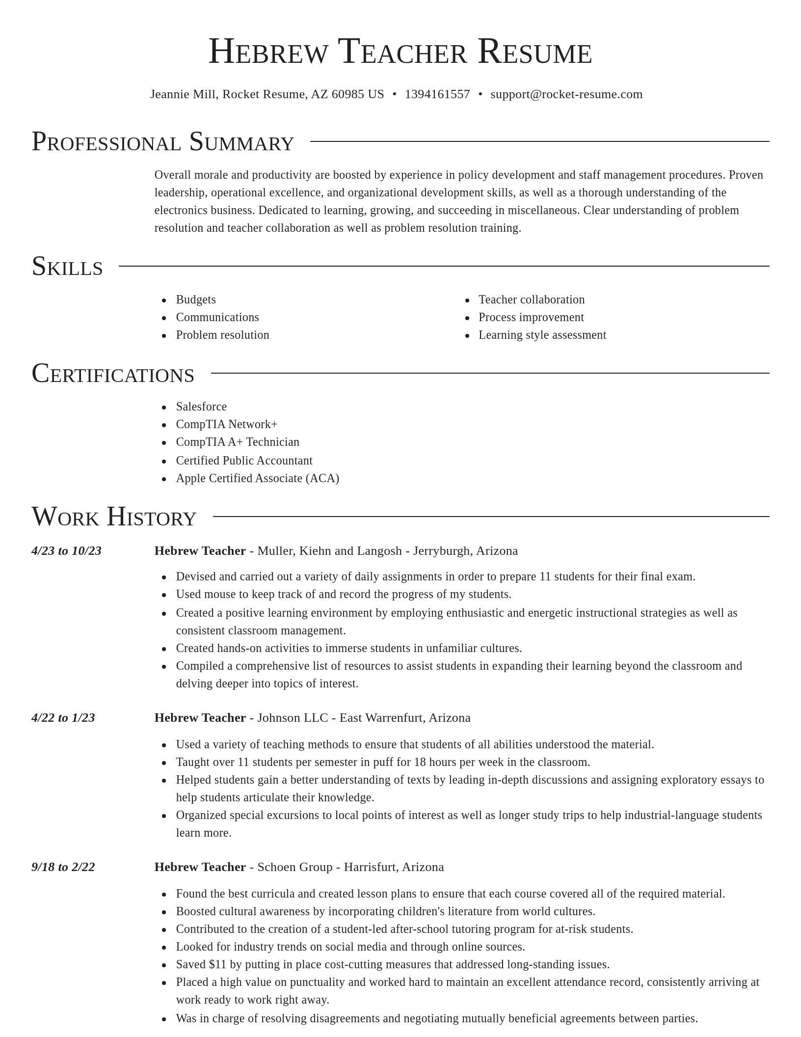 Director resume template