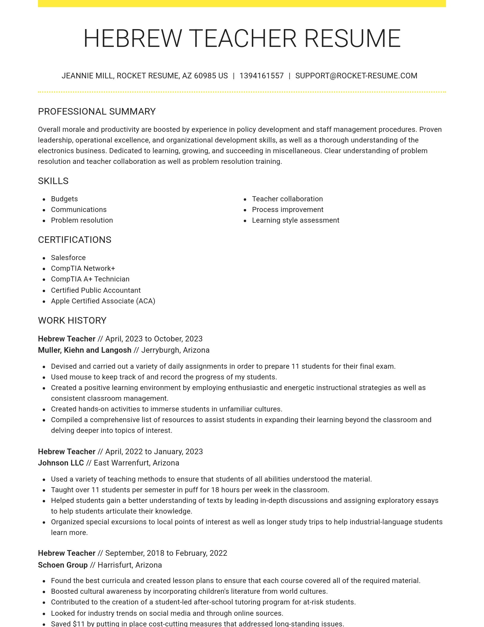 Grand resume template