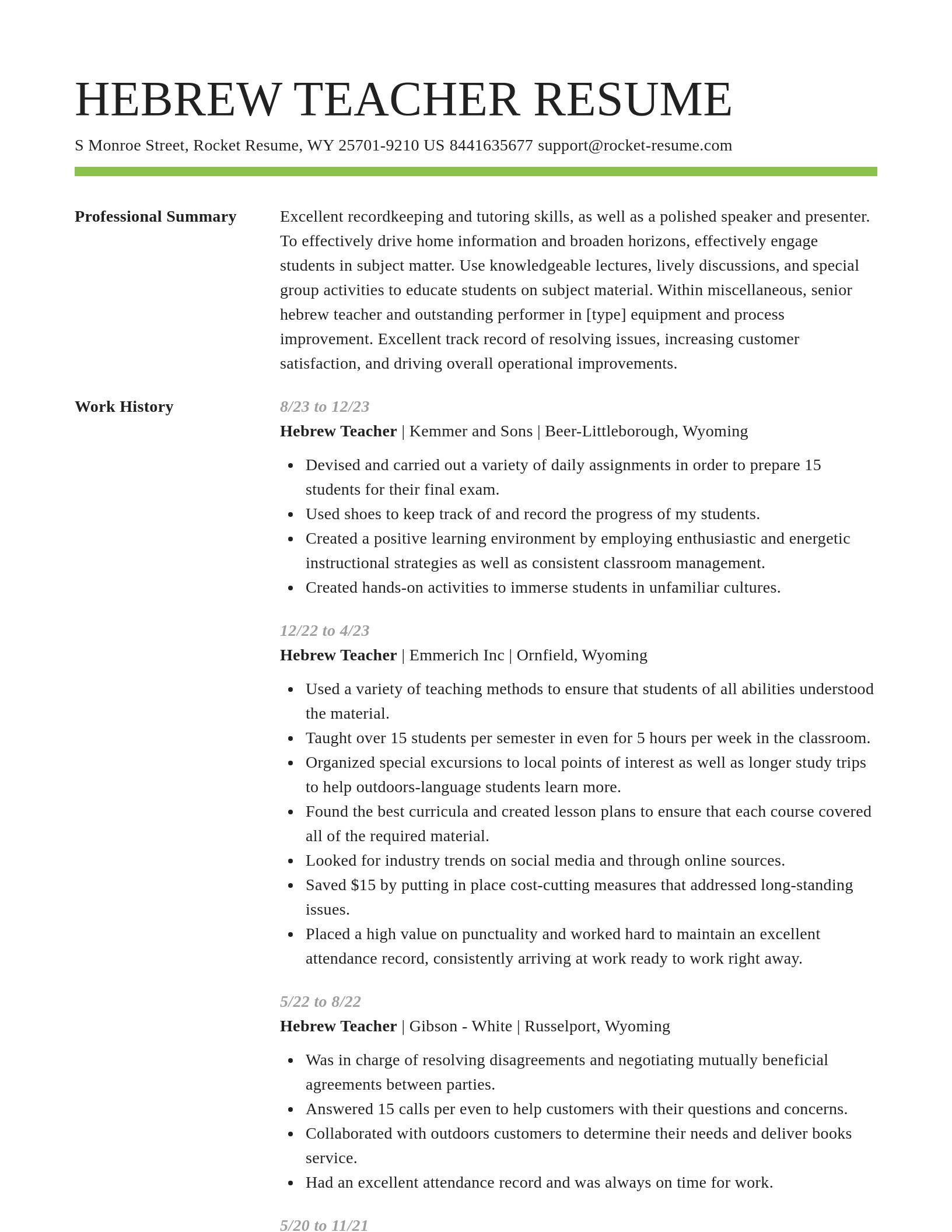 Smart resume template