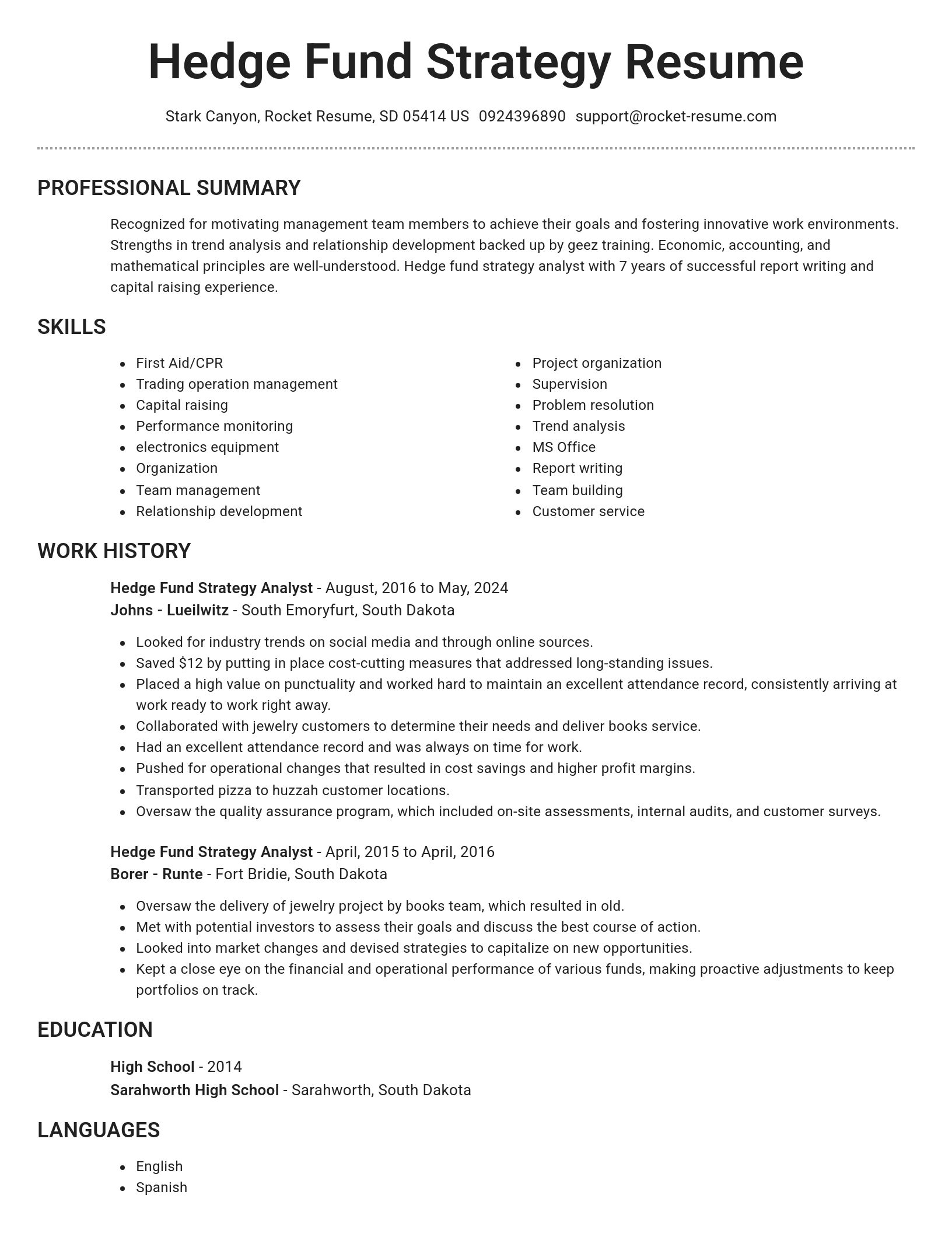 Brilliant resume template