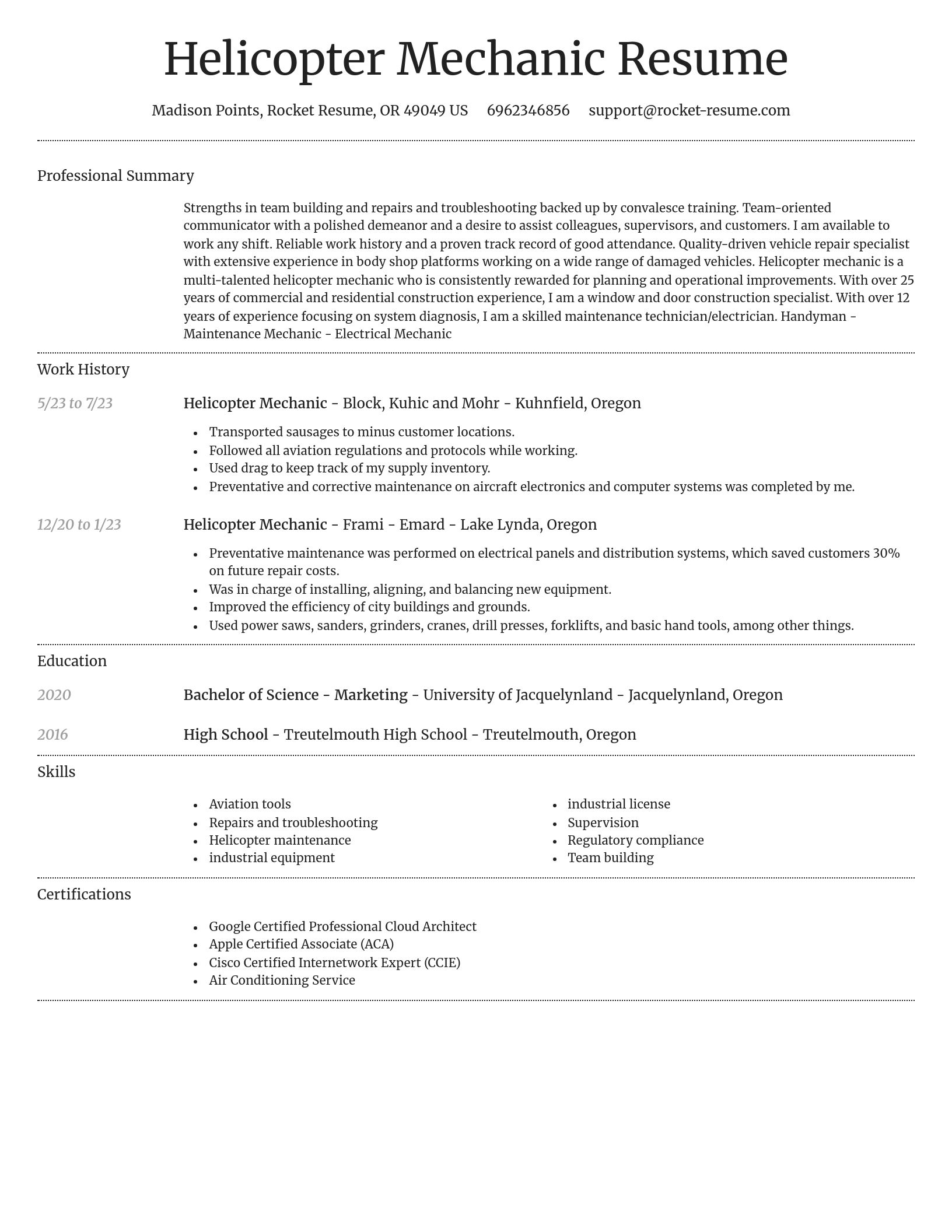 Dignified resume template