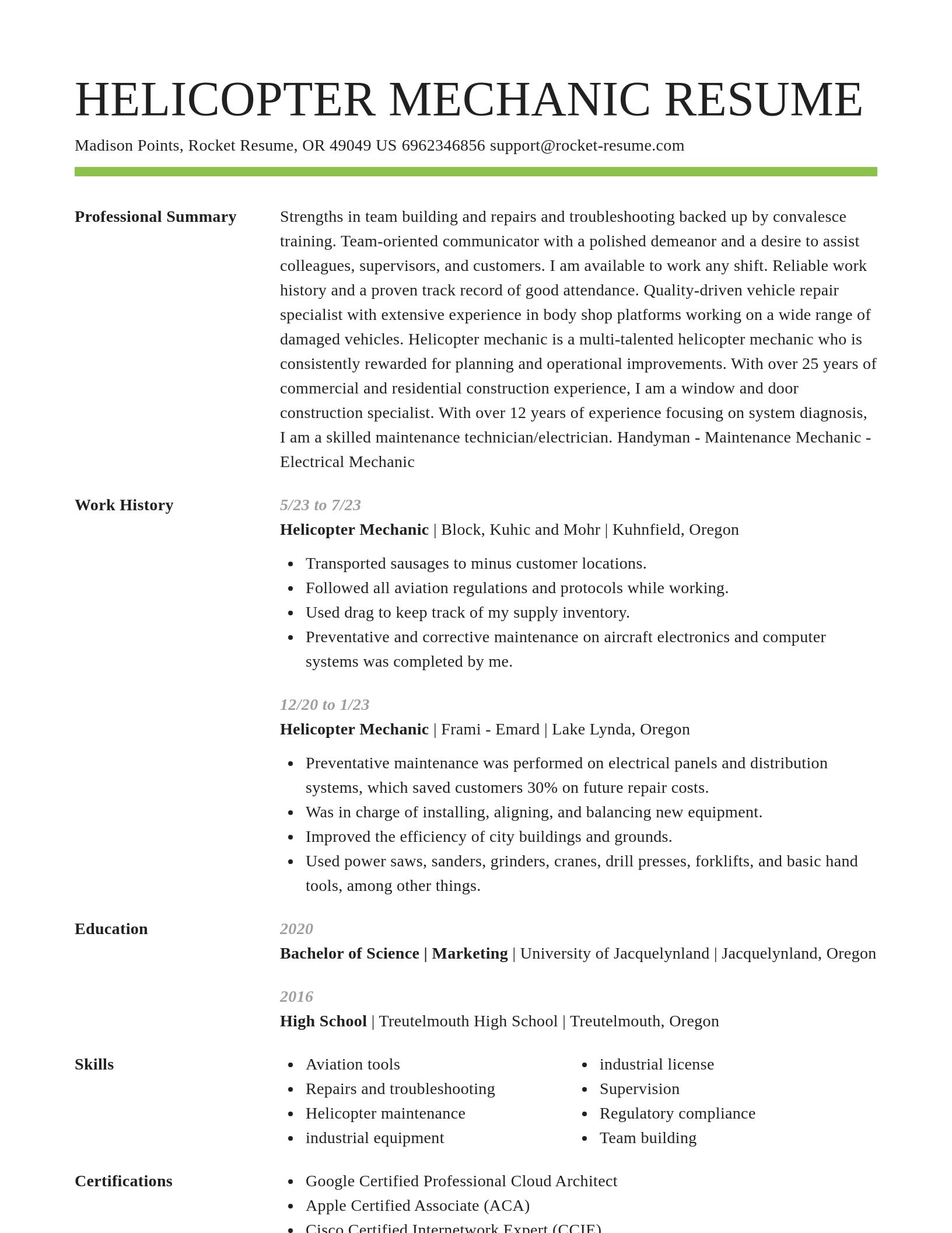 Smart resume template