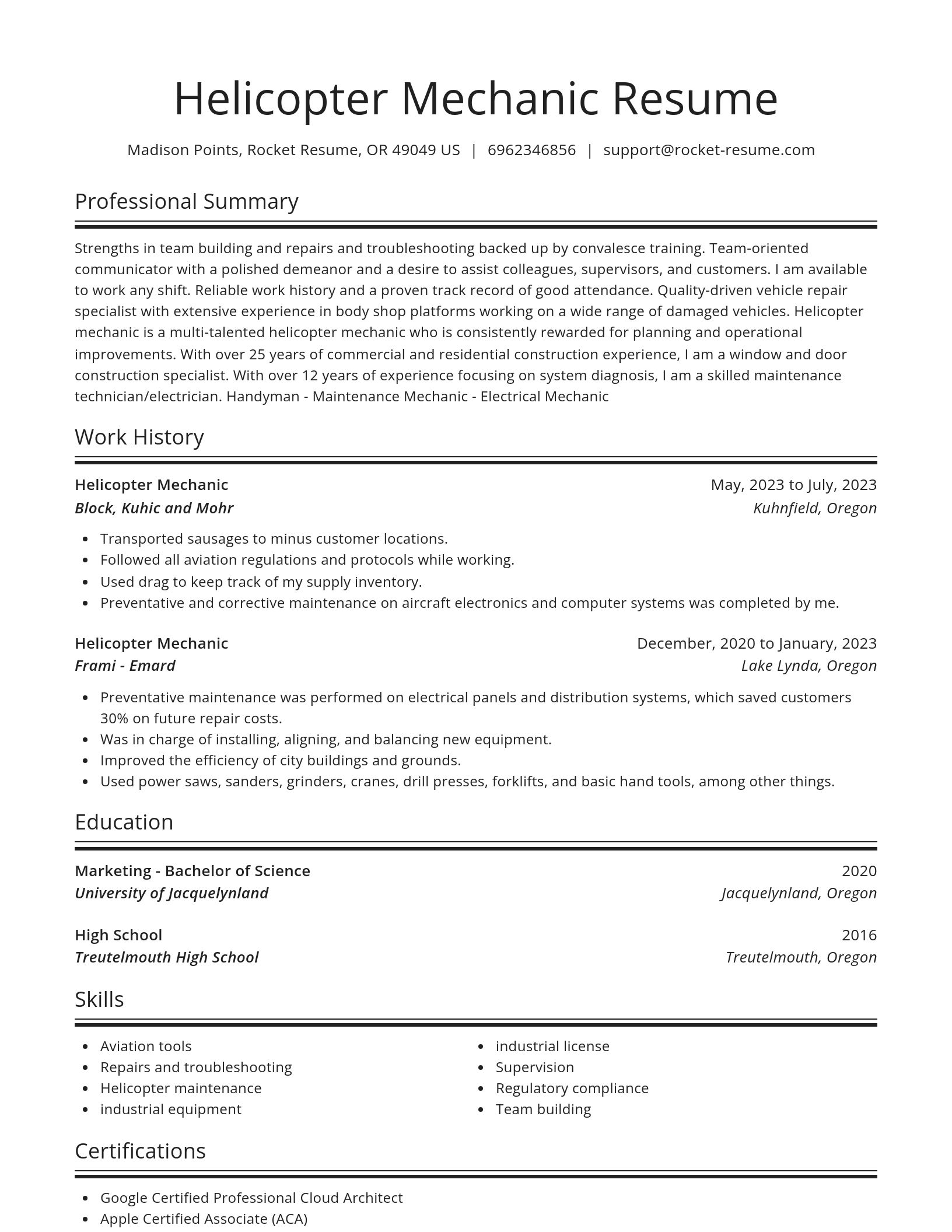 Spotlight resume template