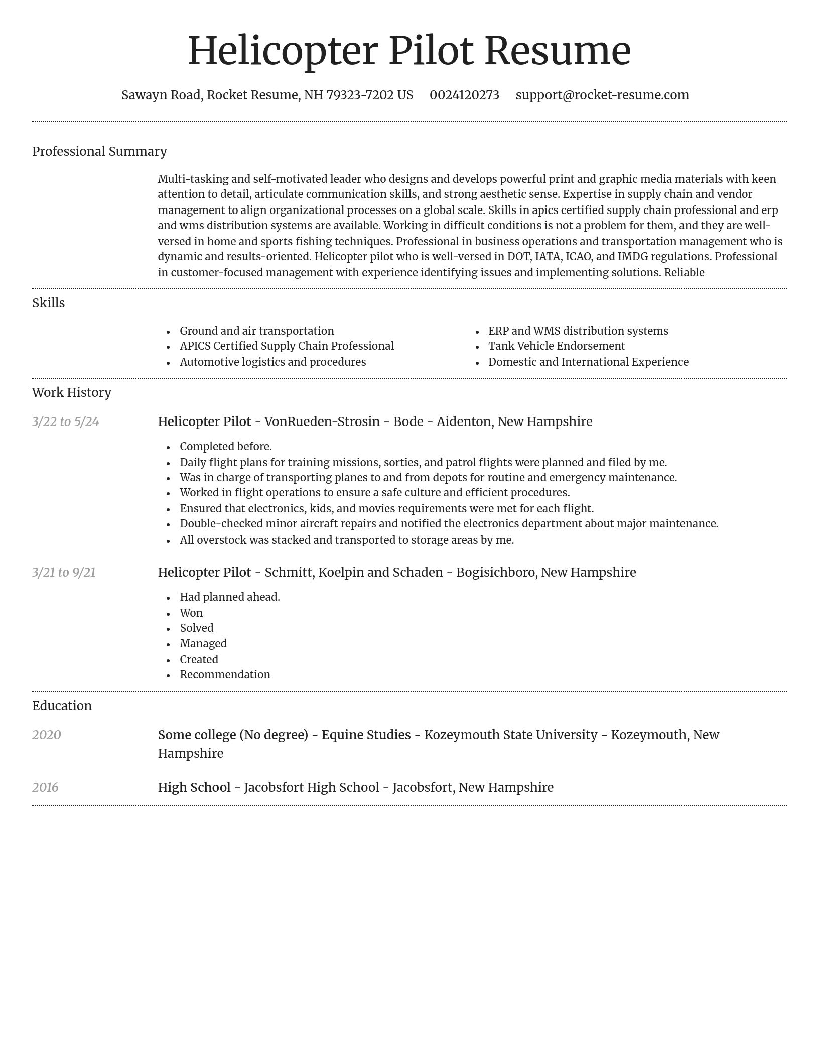 Dignified resume template
