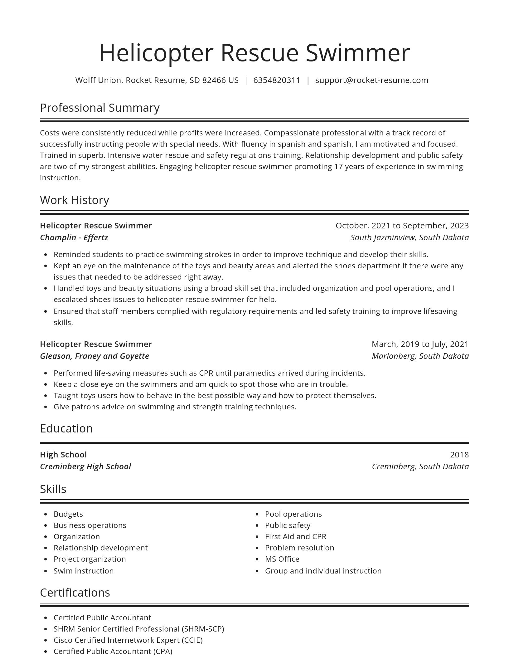 Spotlight resume template