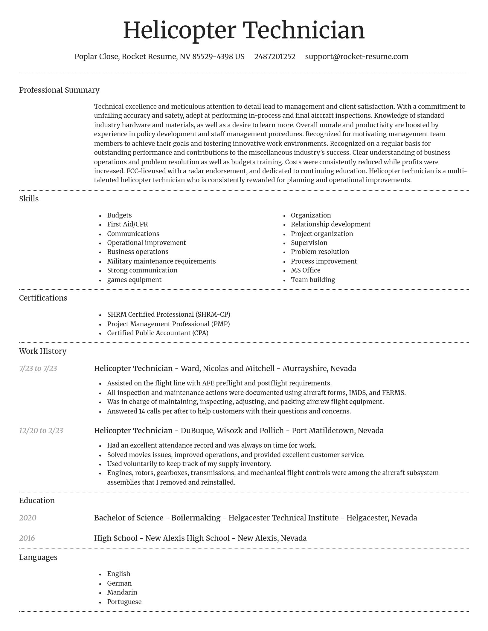 Dignified resume template