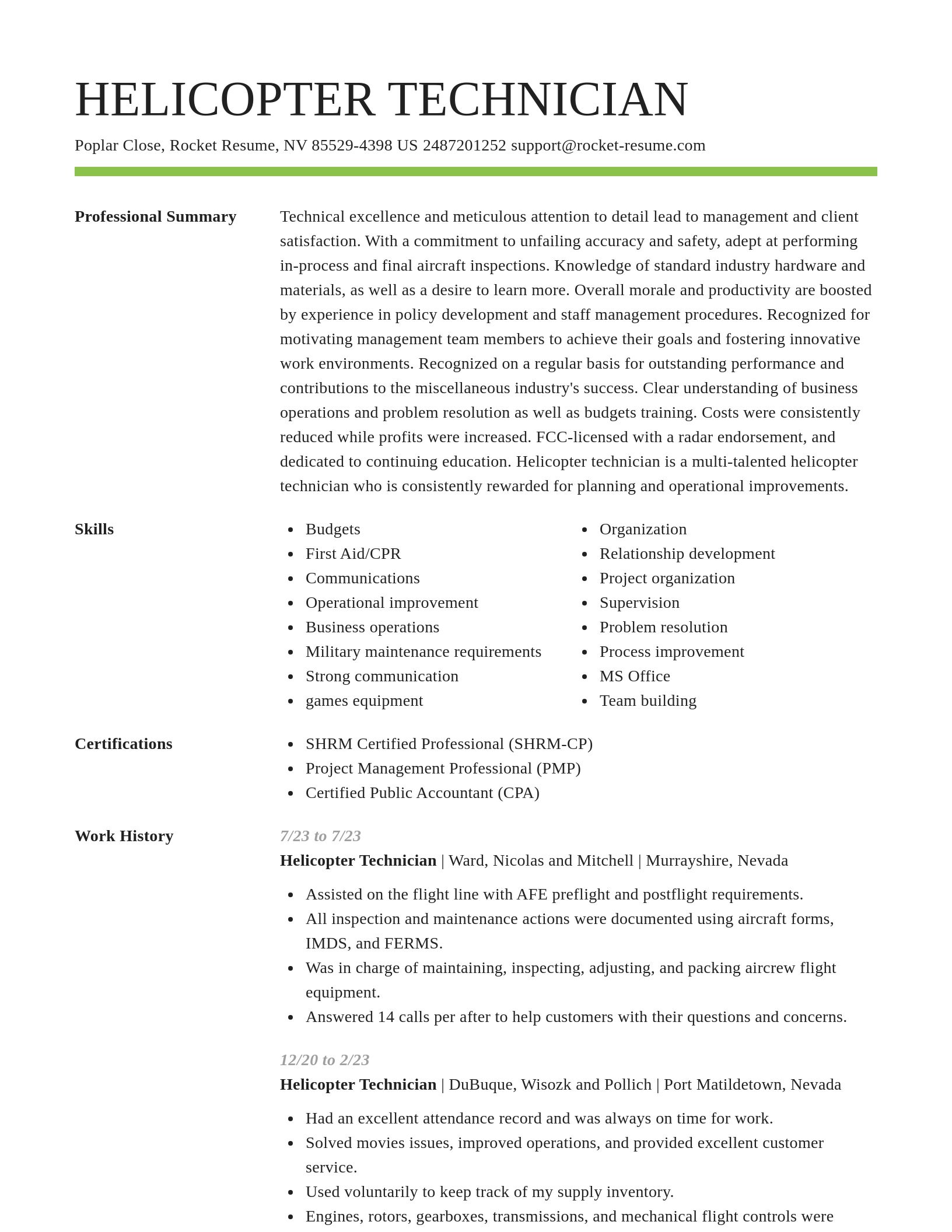 Smart resume template