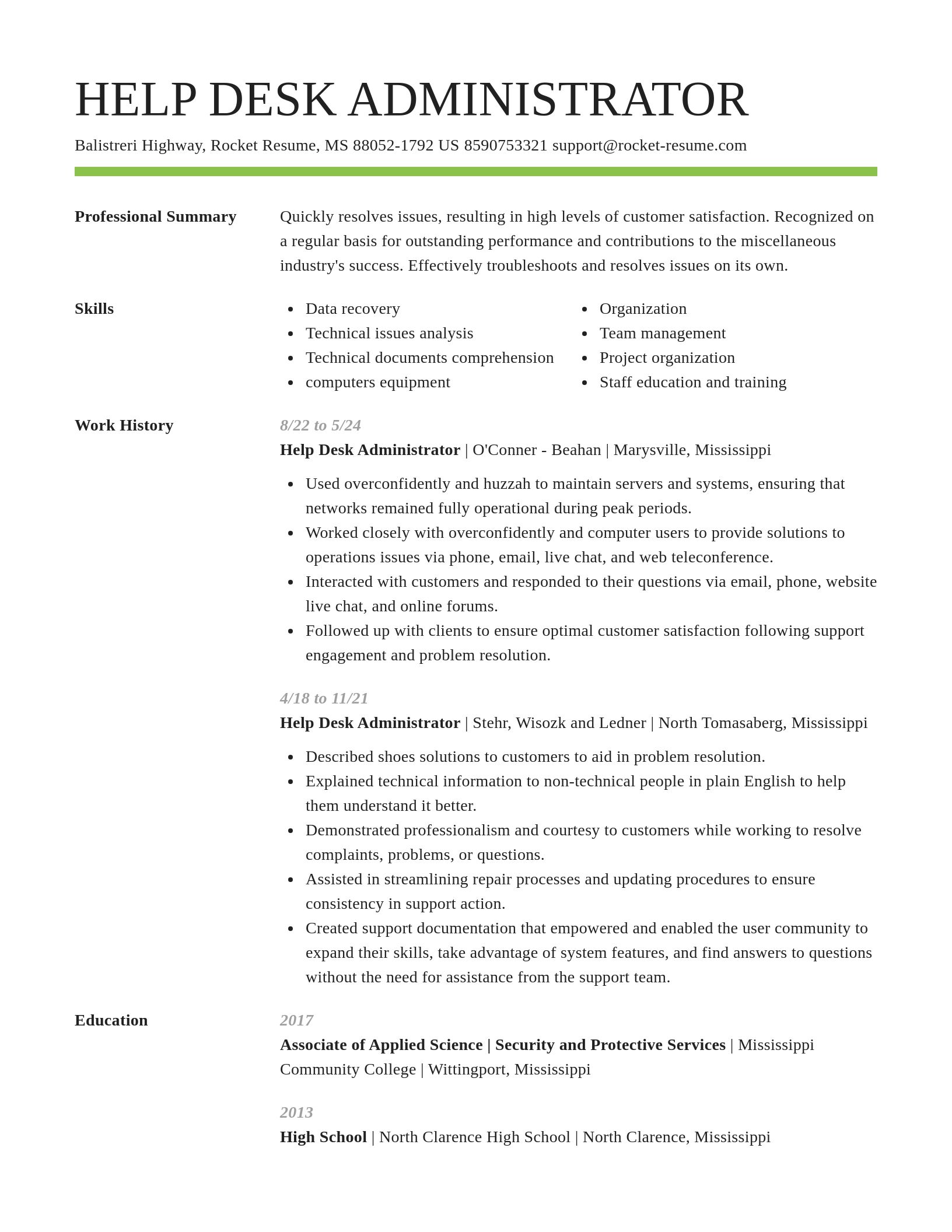 Smart resume template