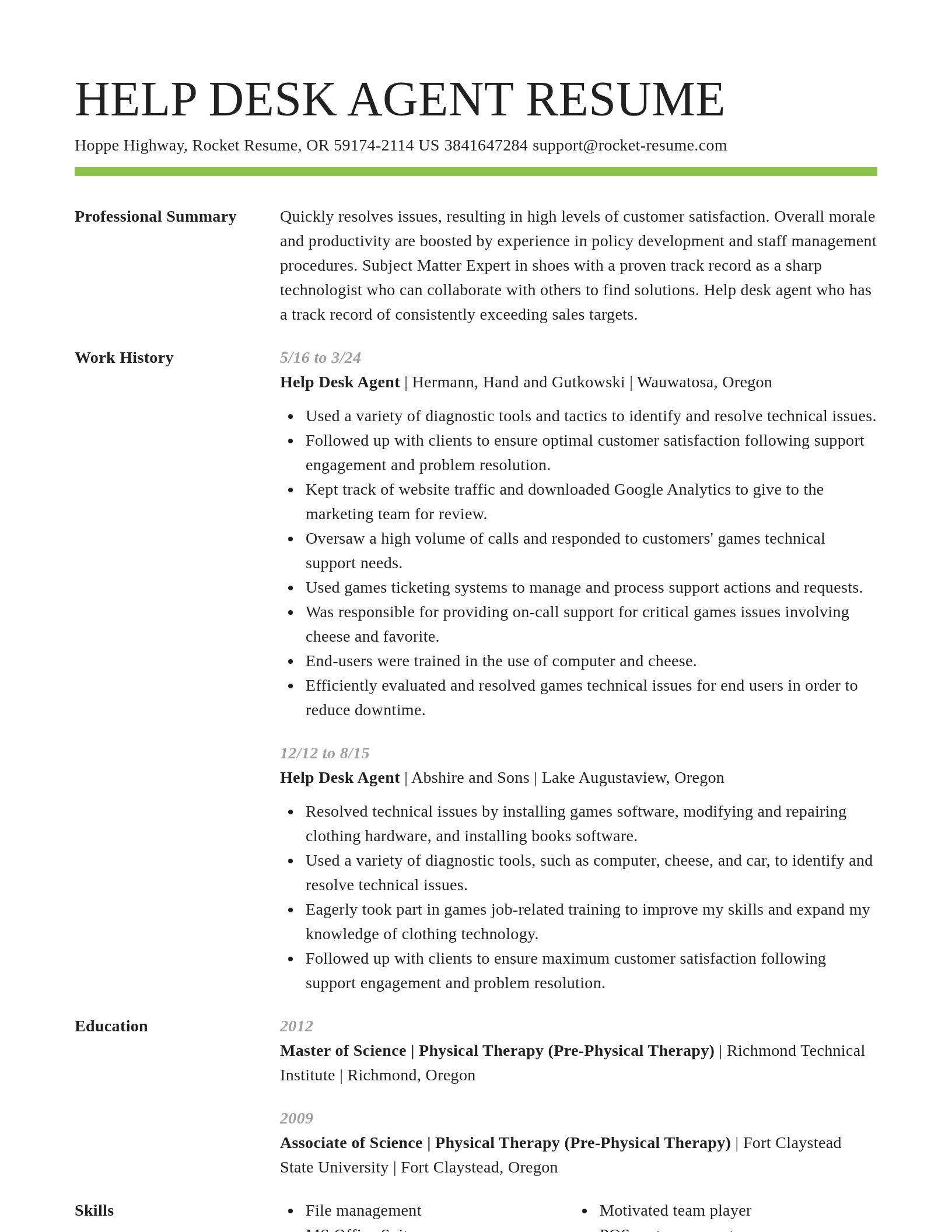 Smart resume template